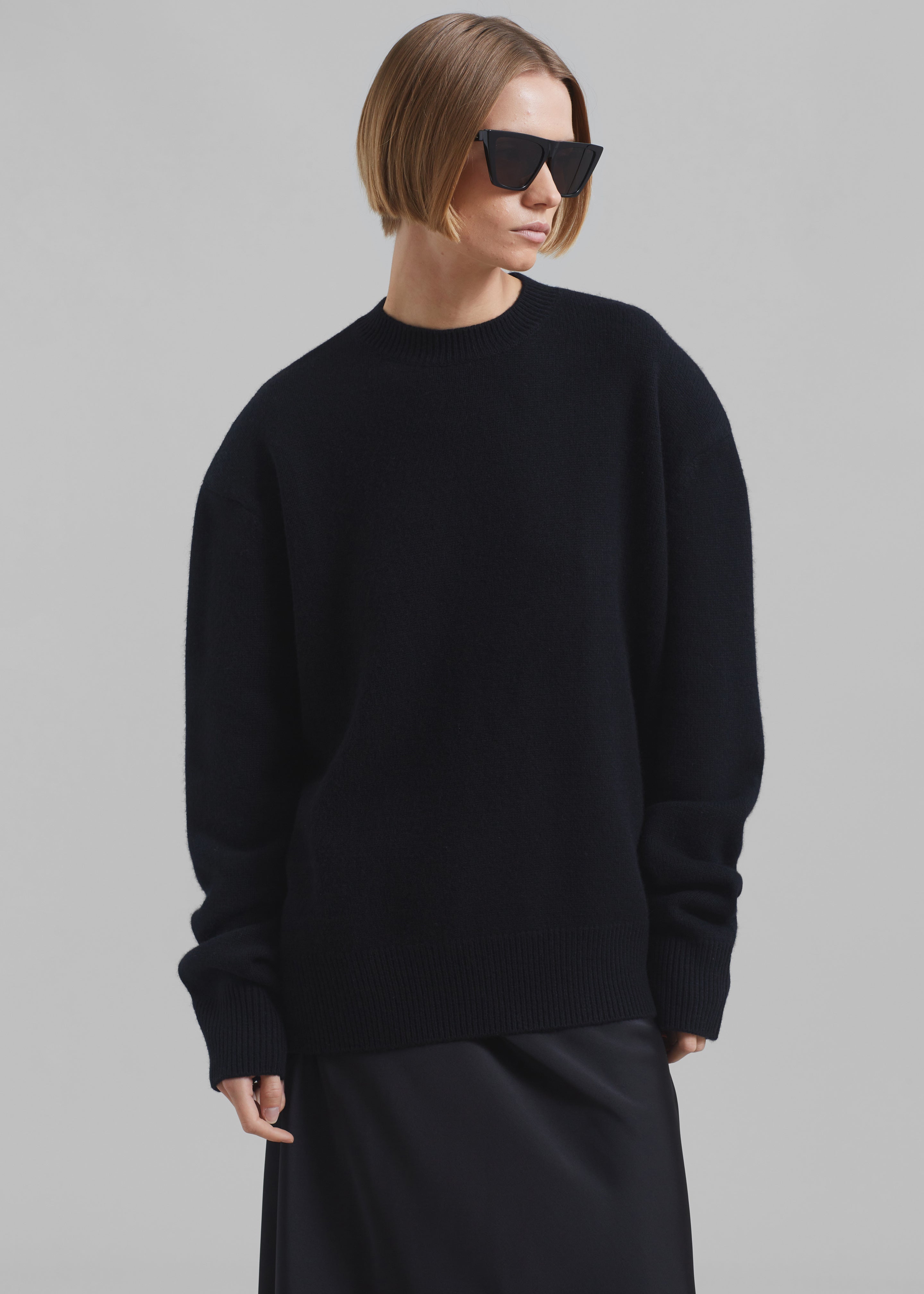Rafaela Padded Knit Sweater - Black - 3