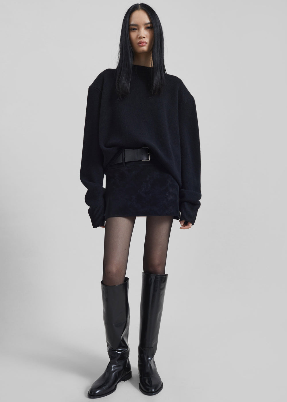 Rafaela Padded Knit Sweater - Black - 1