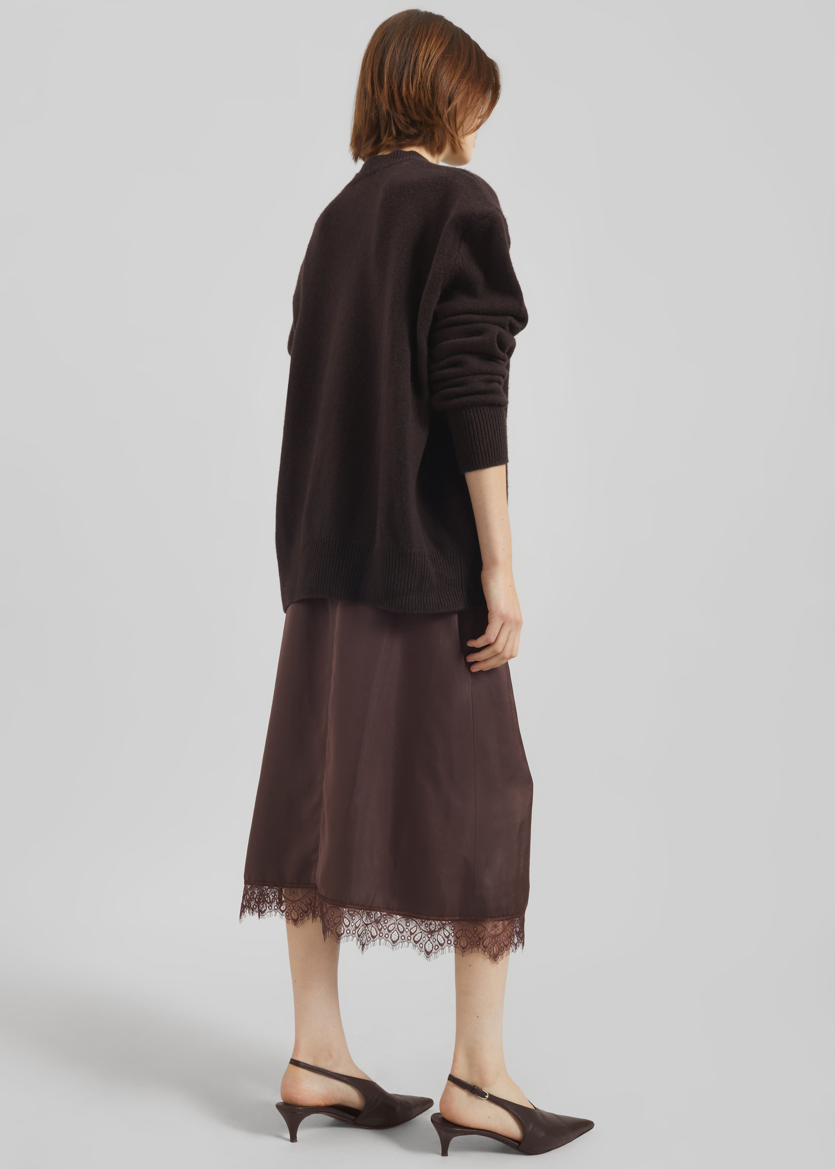 Rafaela Padded Knit Sweater - Dark Brown - 7