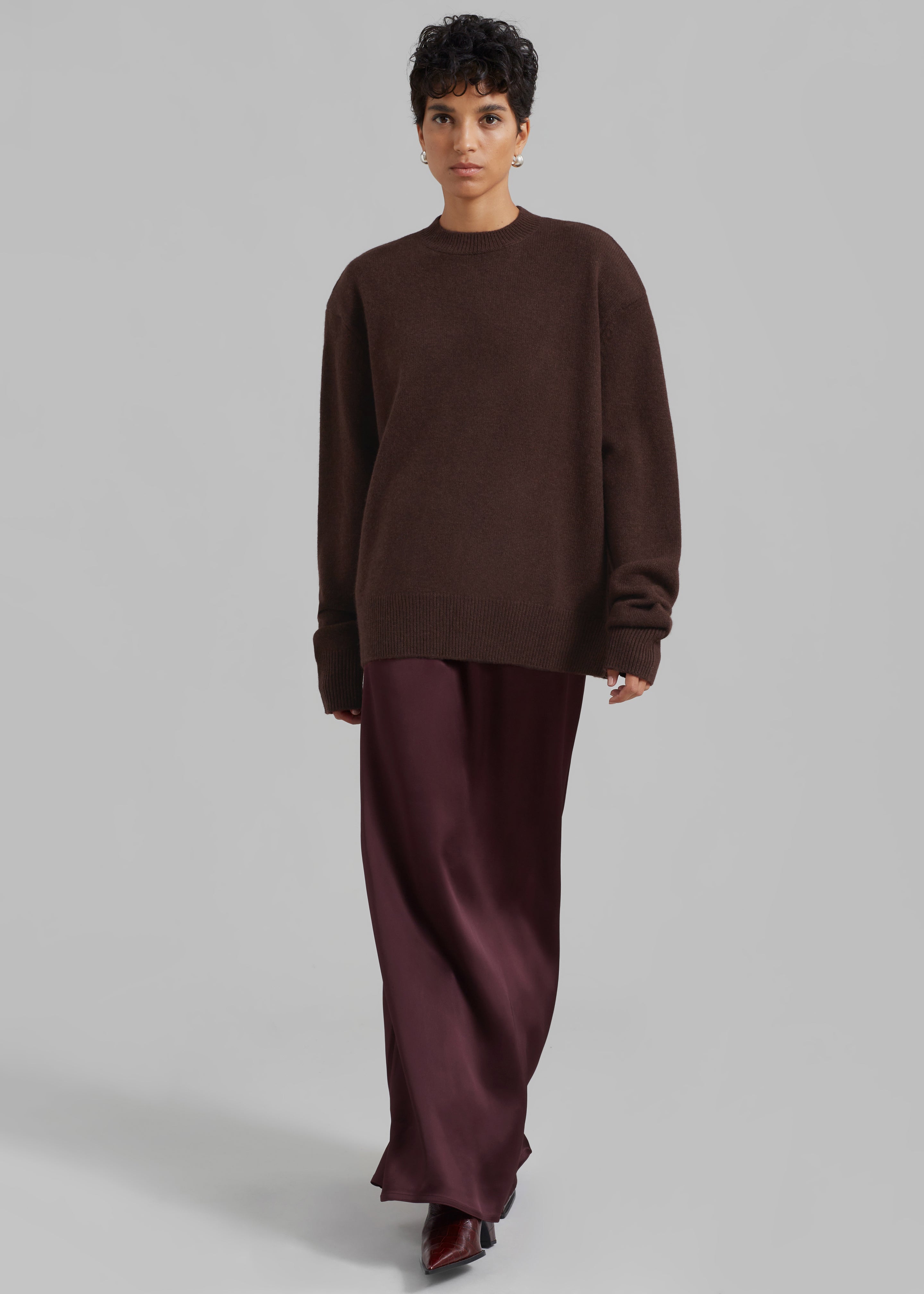 Rafaela Padded Knit Sweater - Brown - 2