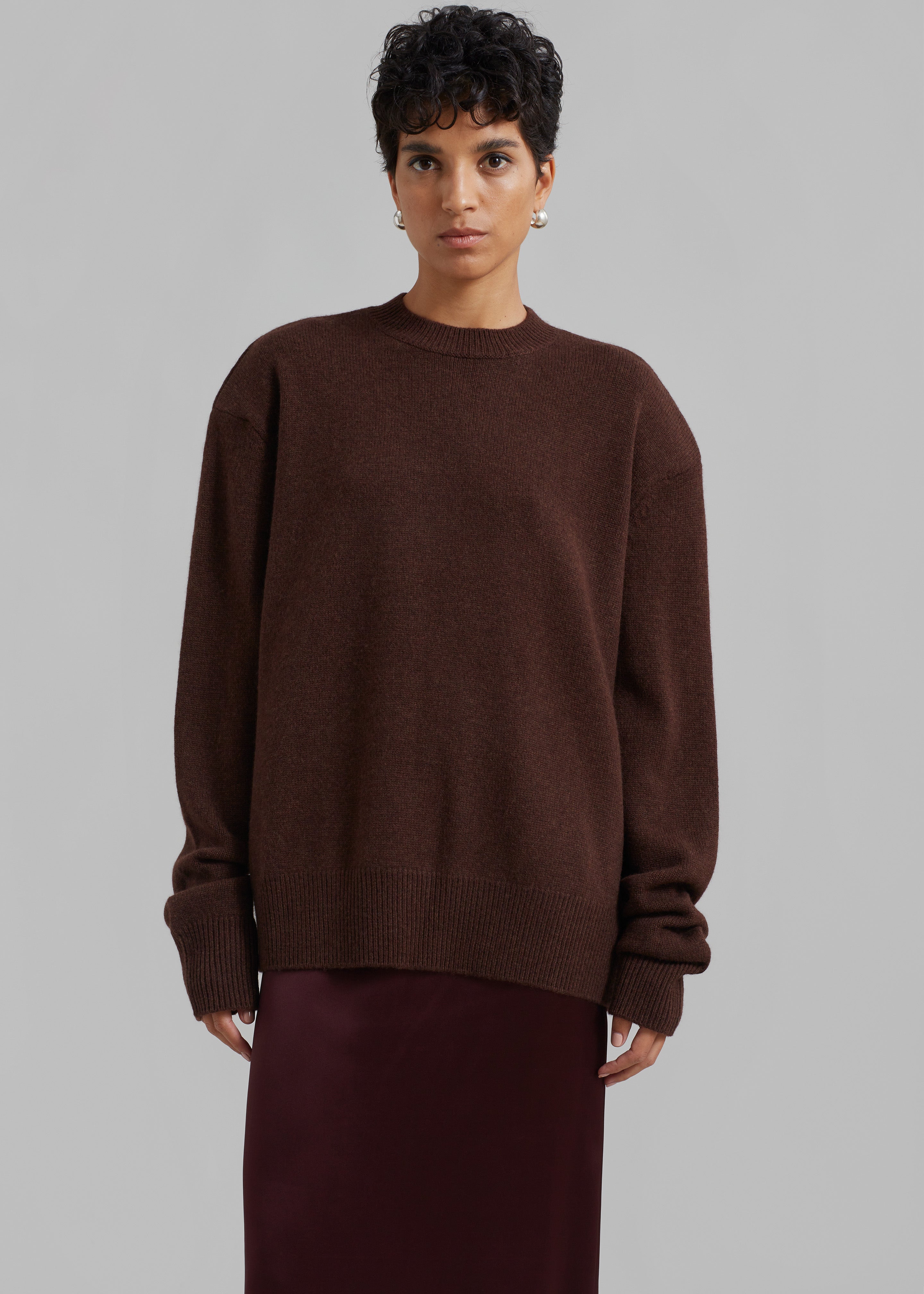 Rafaela Padded Knit Sweater - Brown - 3
