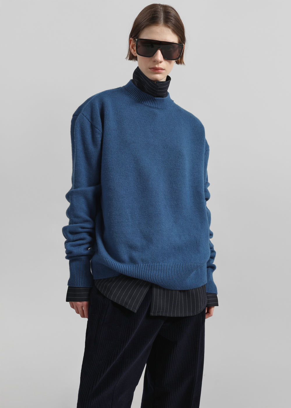 Rafaela Padded Knit Sweater - Cobalt - 1