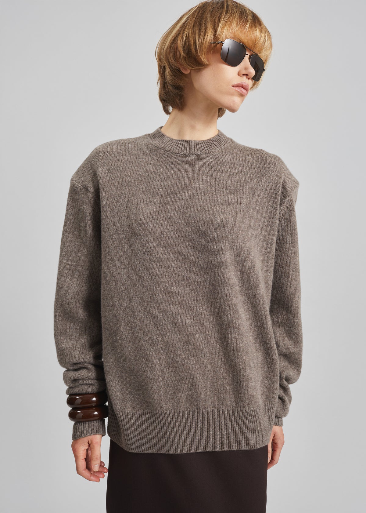 Rafaela Padded Knit Sweater - Dark Taupe - 2