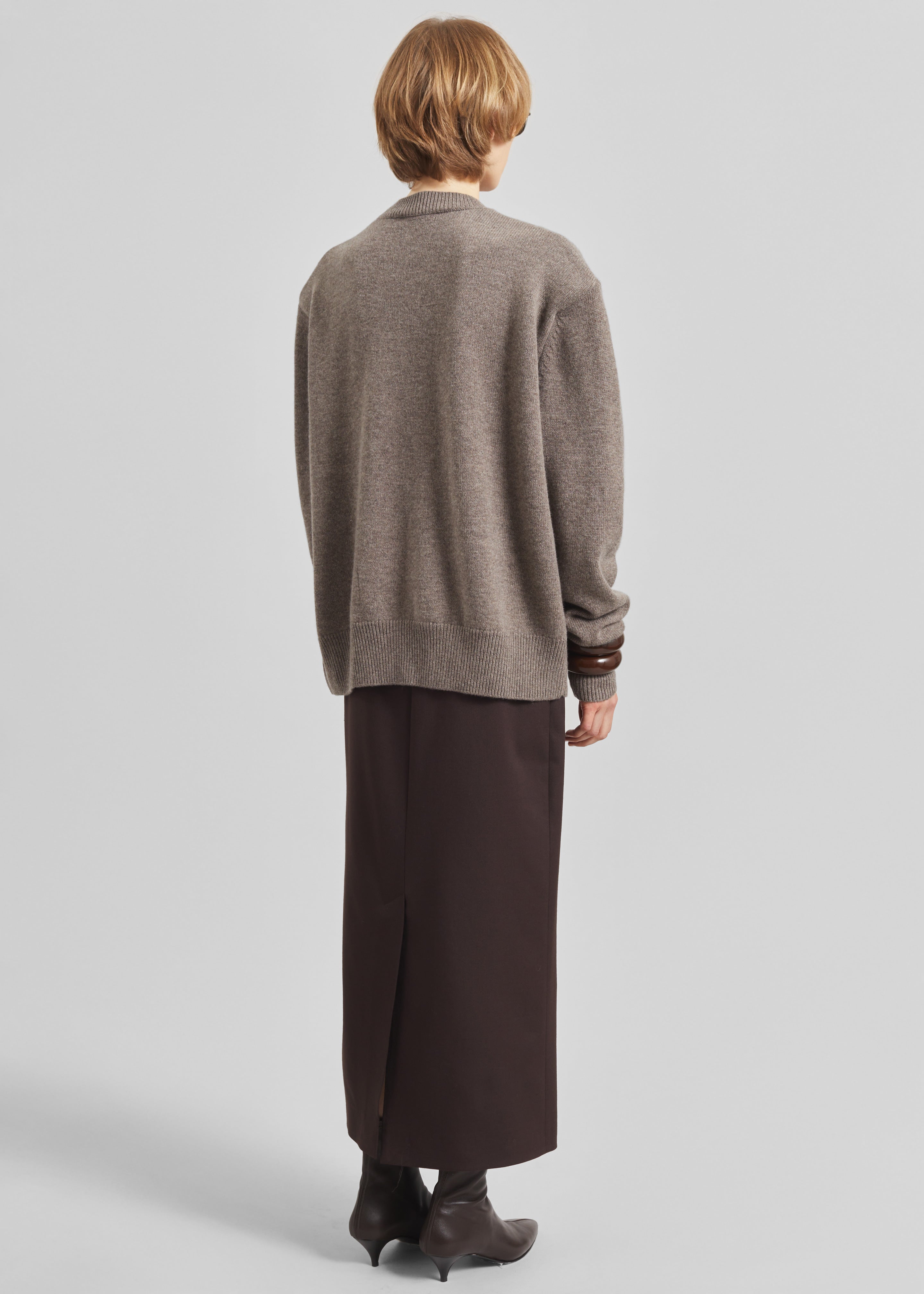 Rafaela Padded Knit Sweater - Dark Taupe - 5