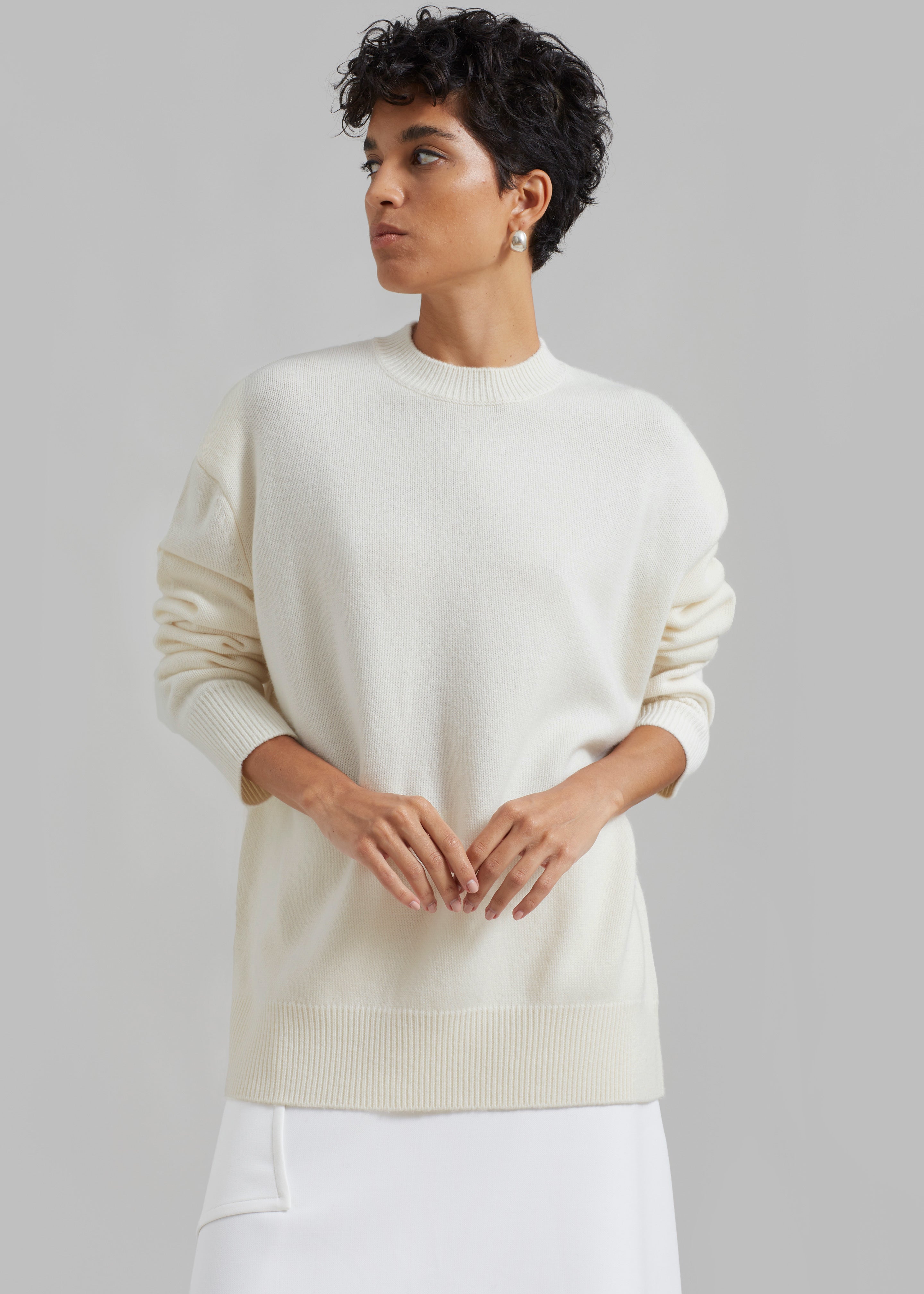 Rafaela Padded Knit Sweater - Ivory - 8