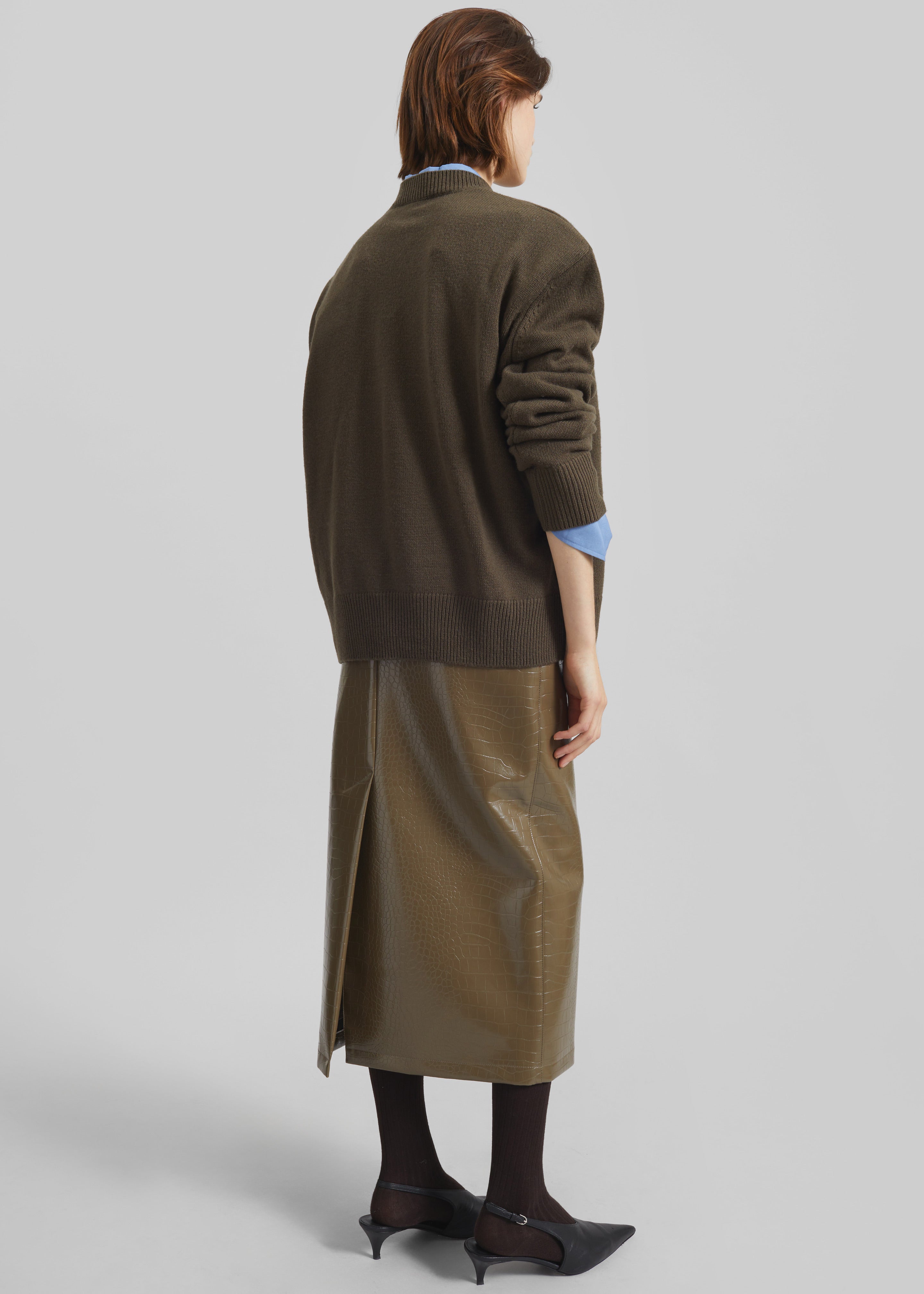 Rafaela Padded Knit Sweater - Olive - 5