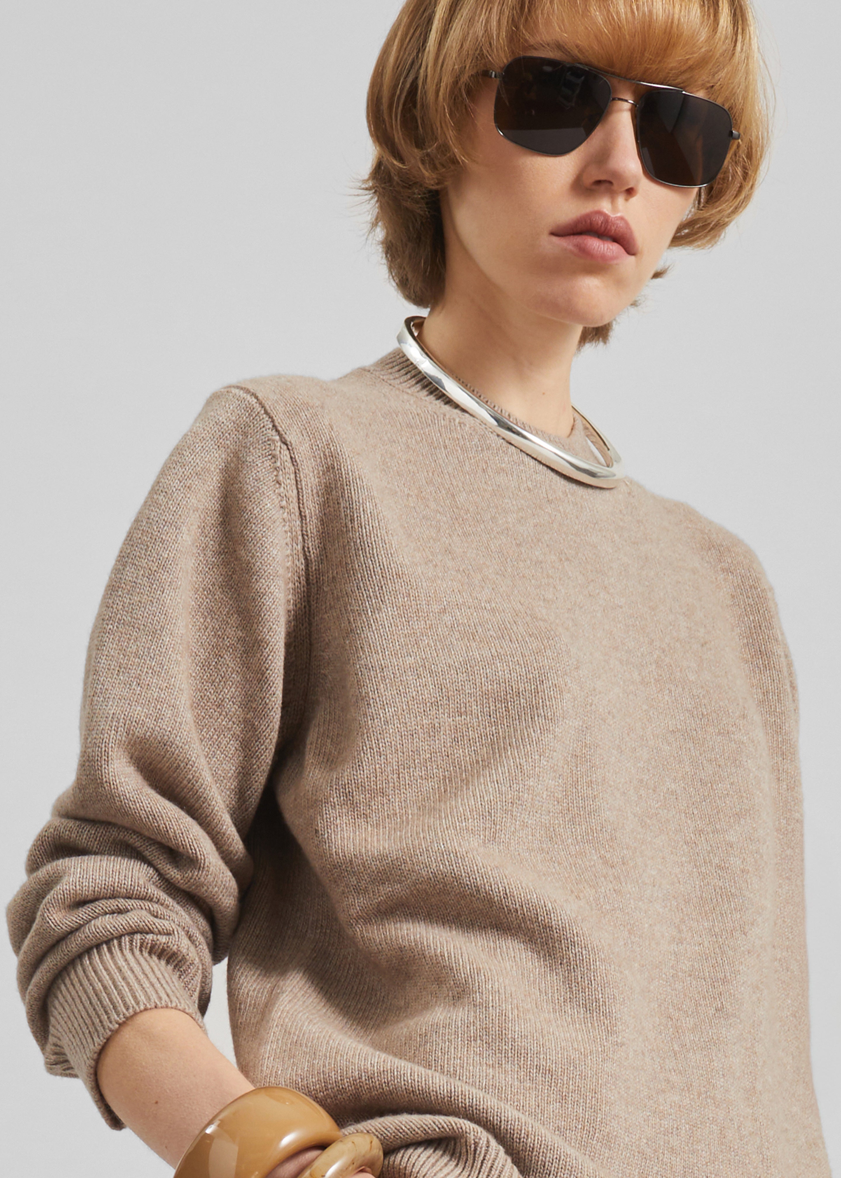 Rafaela Padded Knit Sweater - Taupe - 6