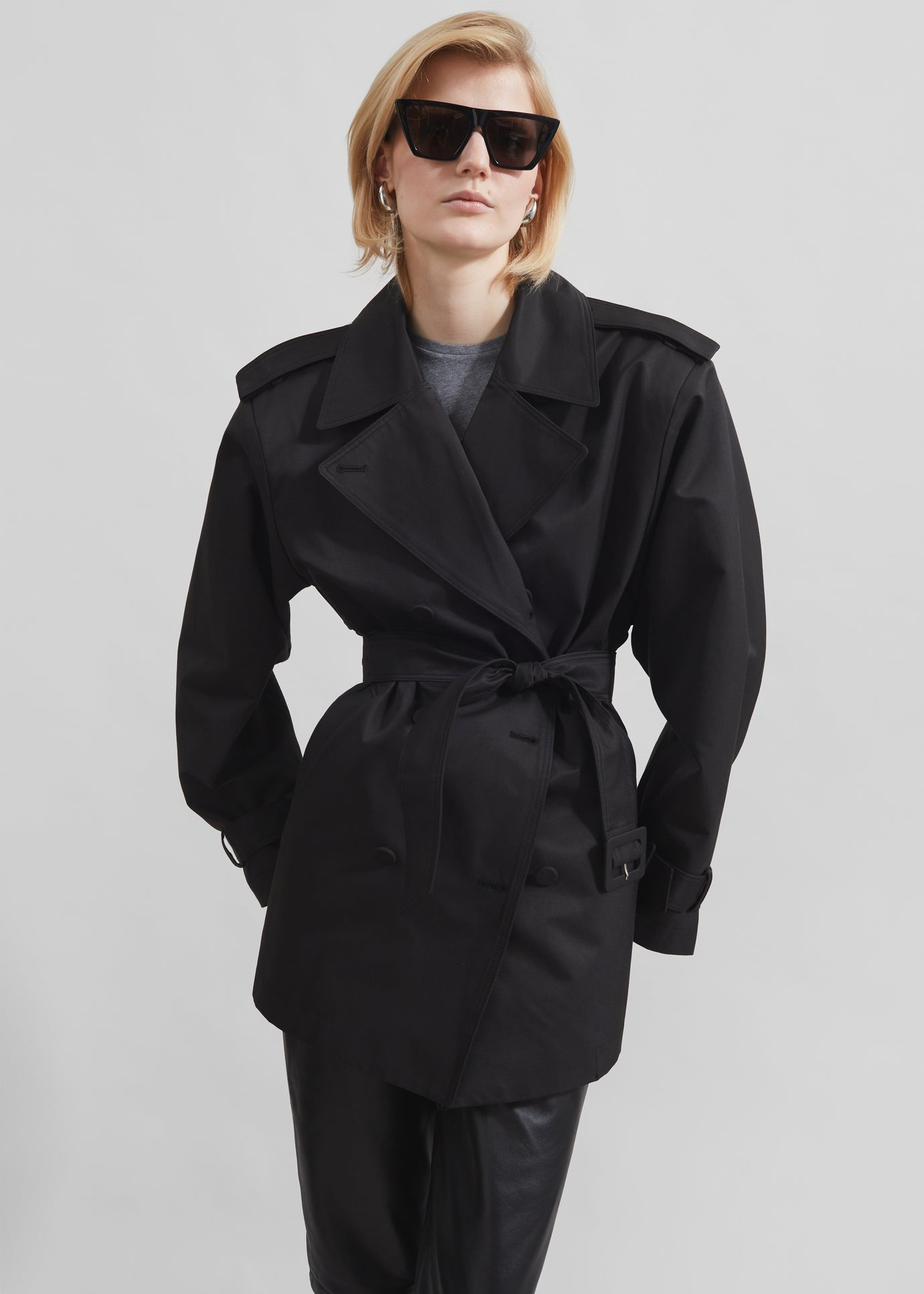 Raleigh Trench Coat - Black - 1