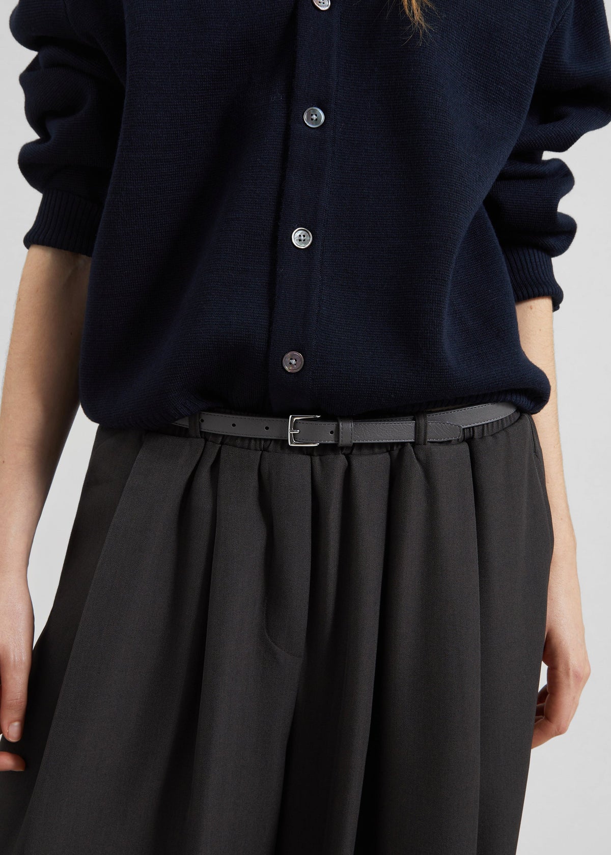 Ramsen Pleated Wide Trousers - Charcoal - 3