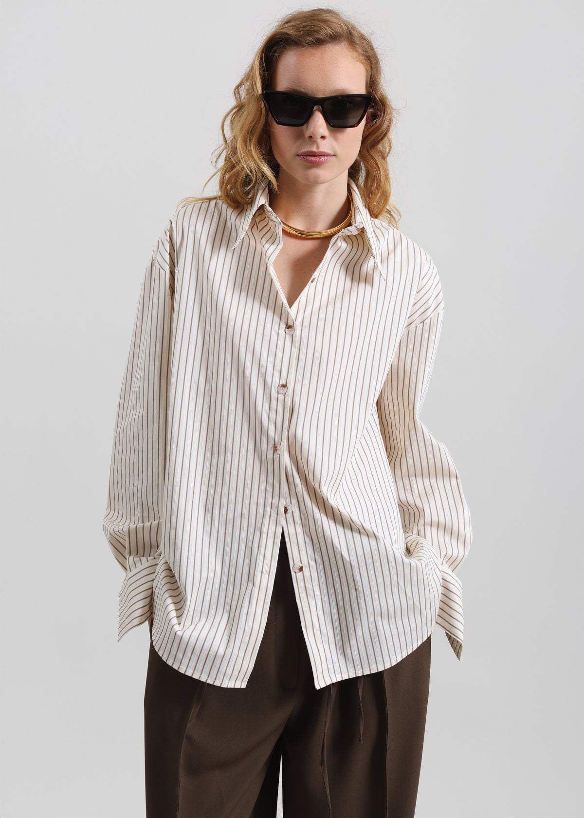 Ravell Pleated Trousers - Brown - 5