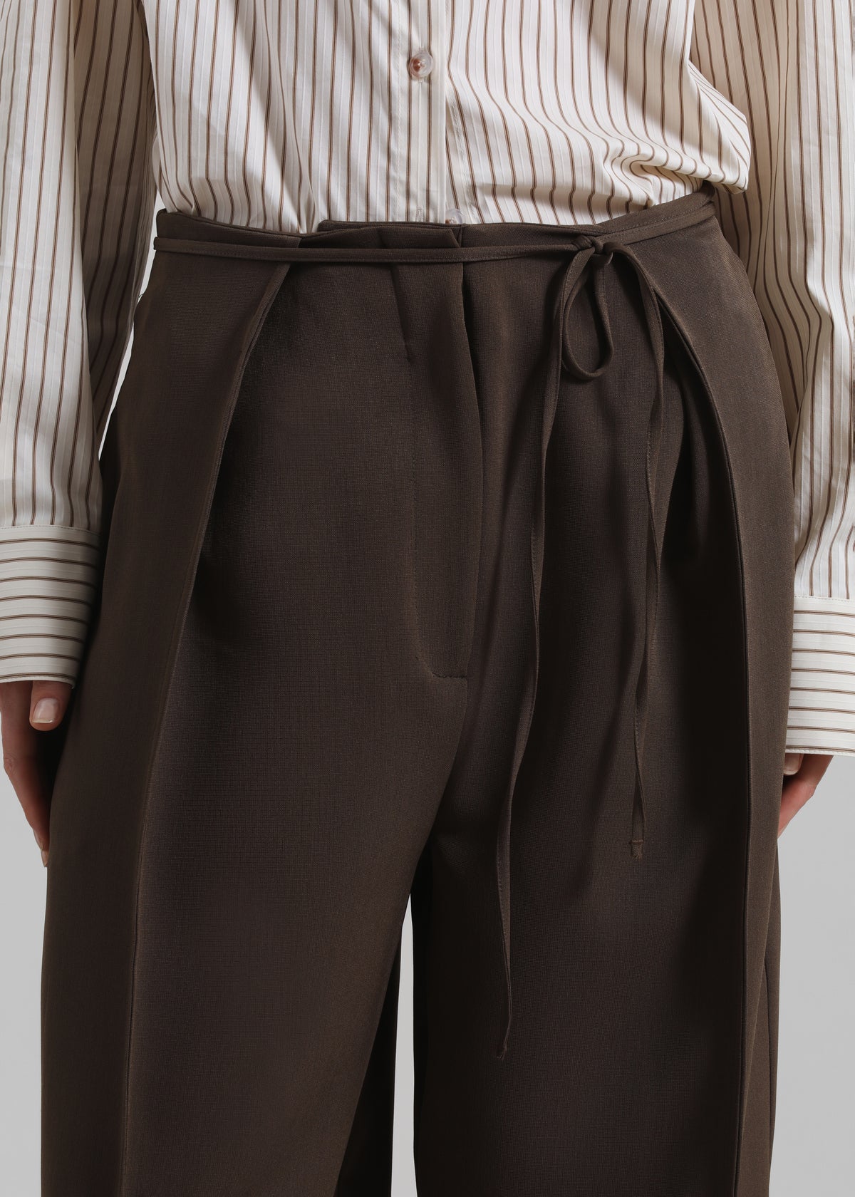 Ravell Pleated Trousers - Brown - 3