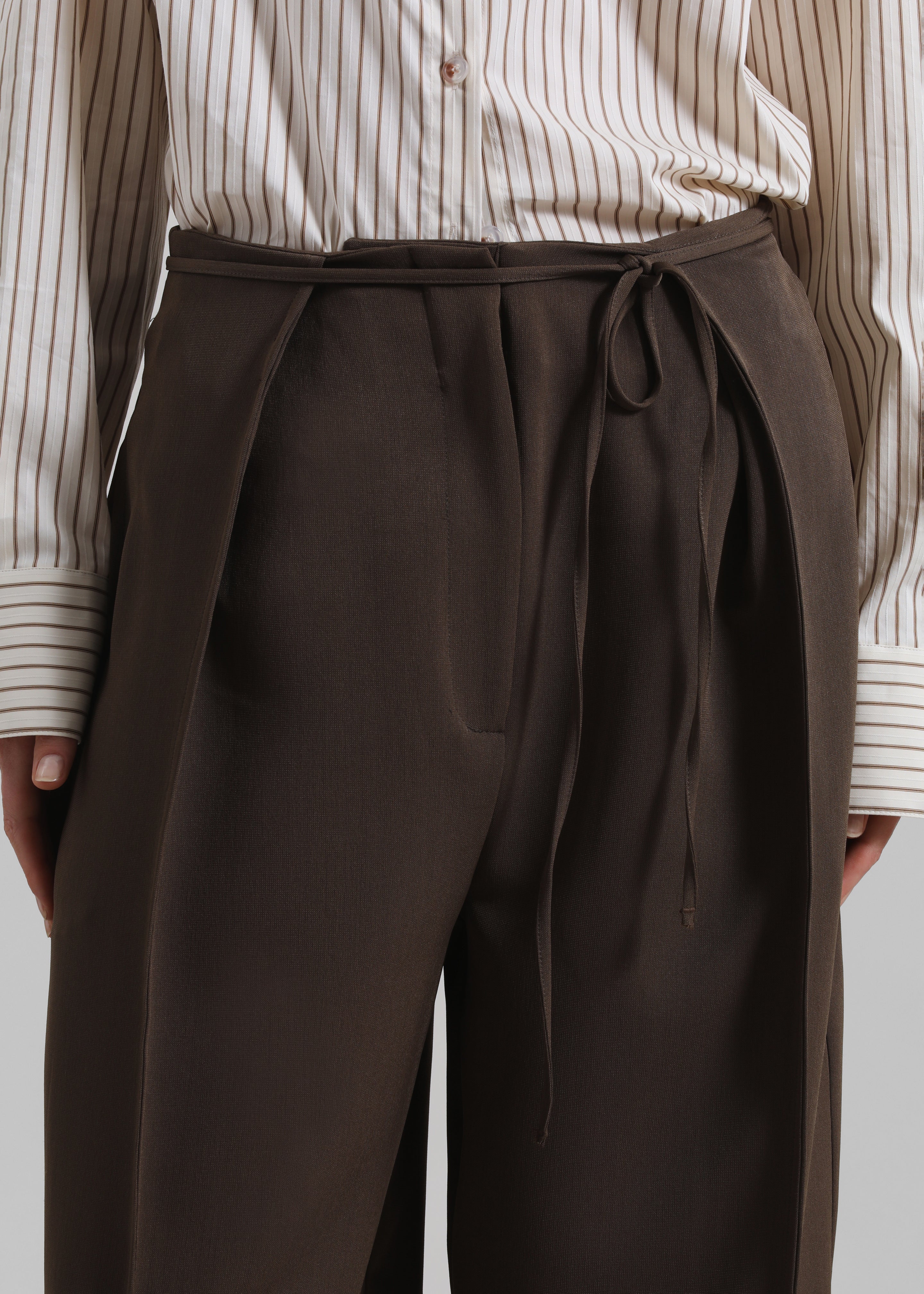 Ravell Pleated Trousers - Brown - 3