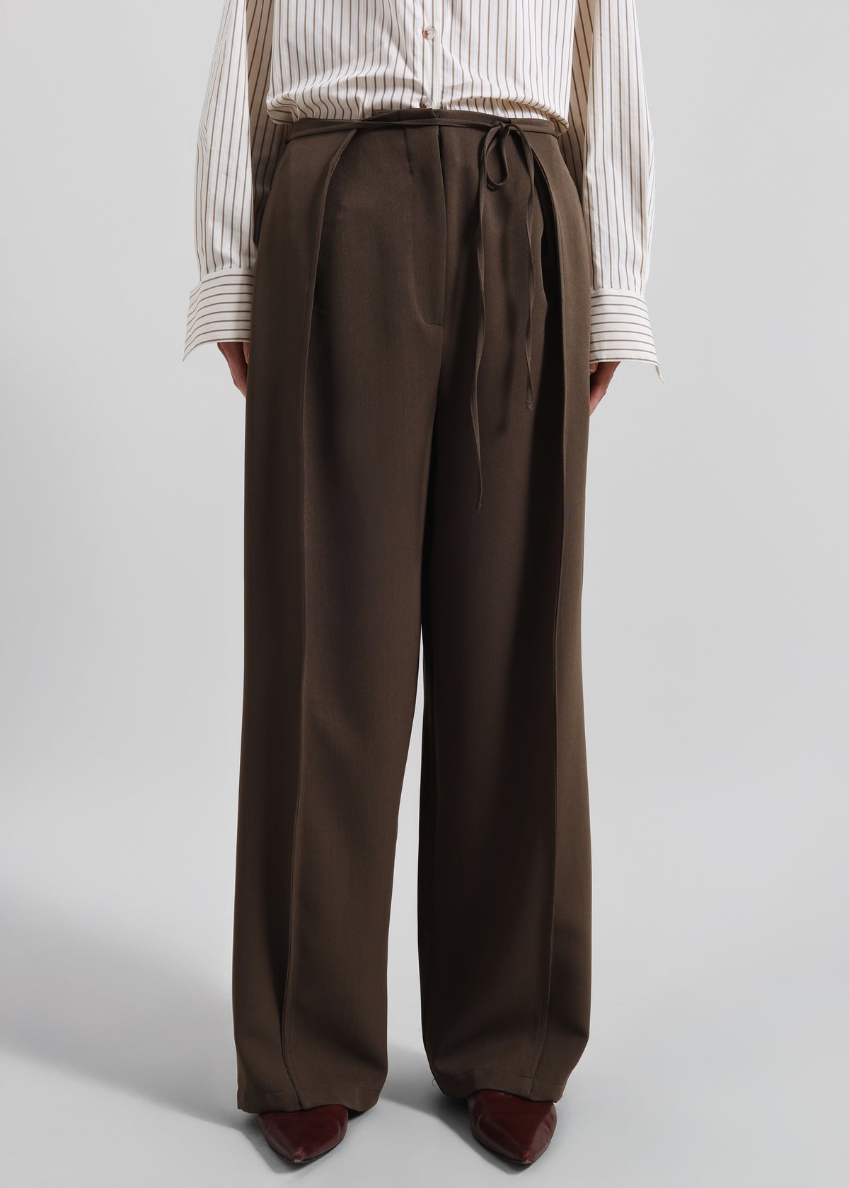 Ravell Pleated Trousers - Brown - 4