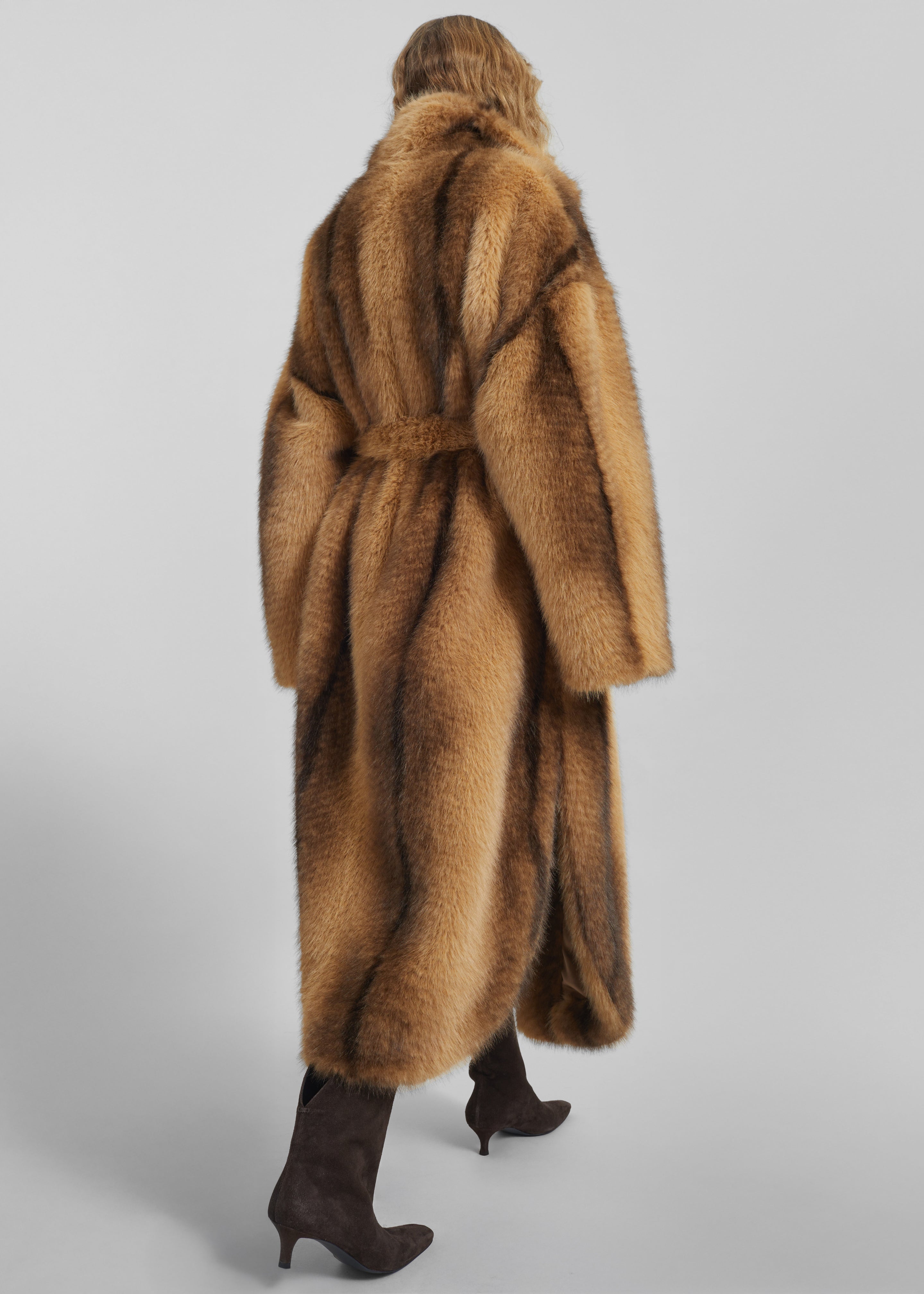 Ravello Faux Fur Robe Coat - Camel - 10