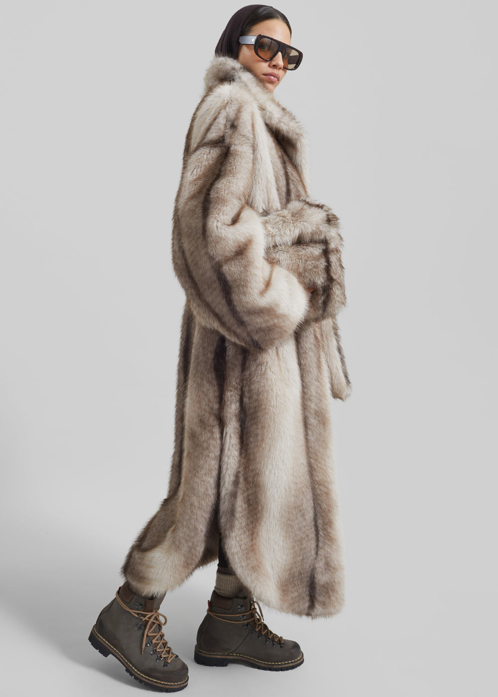 Mortisa Faux Fur Belted Short Coat - Off White – The Frankie Shop