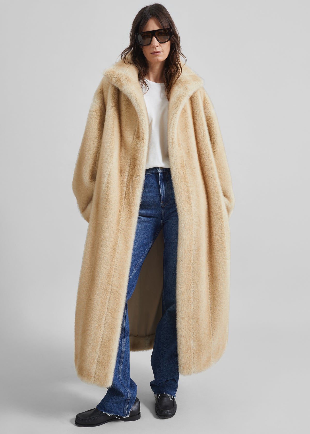 Ravello Faux Fur Robe Coat - Beige