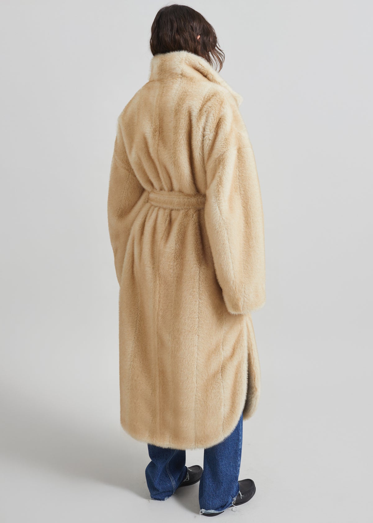 Ravello Faux Fur Robe Coat - Beige