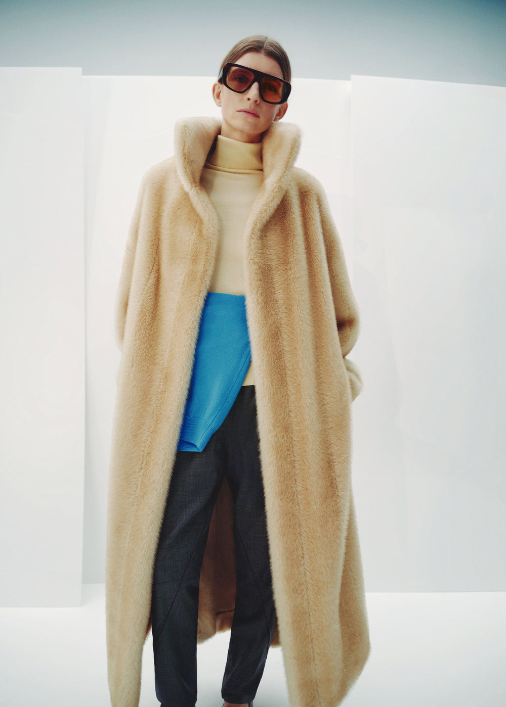 Ravello Faux Fur Robe Coat - Beige