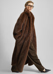Ravello Faux Fur Robe Coat - Brown
