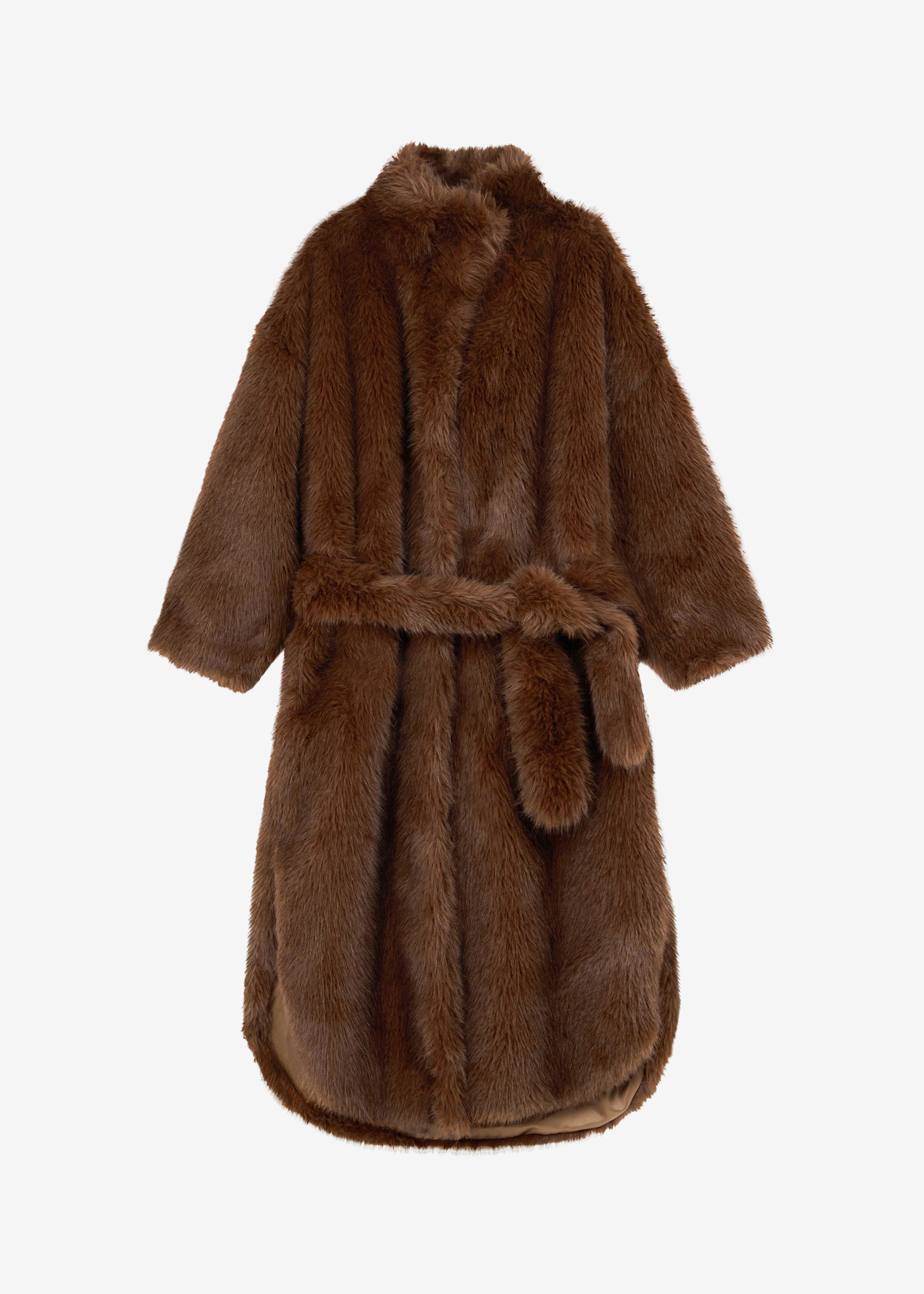 Ravello Faux Fur Robe Coat - Brown – The Frankie Shop