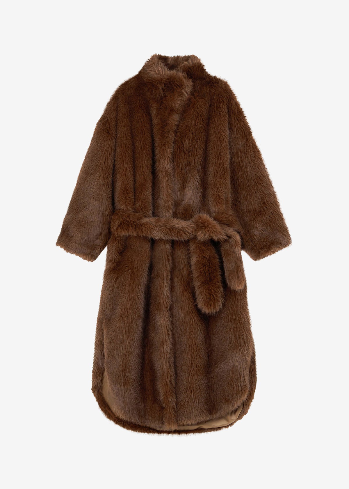 Ravello Faux Fur Robe Coat - Brown - 12