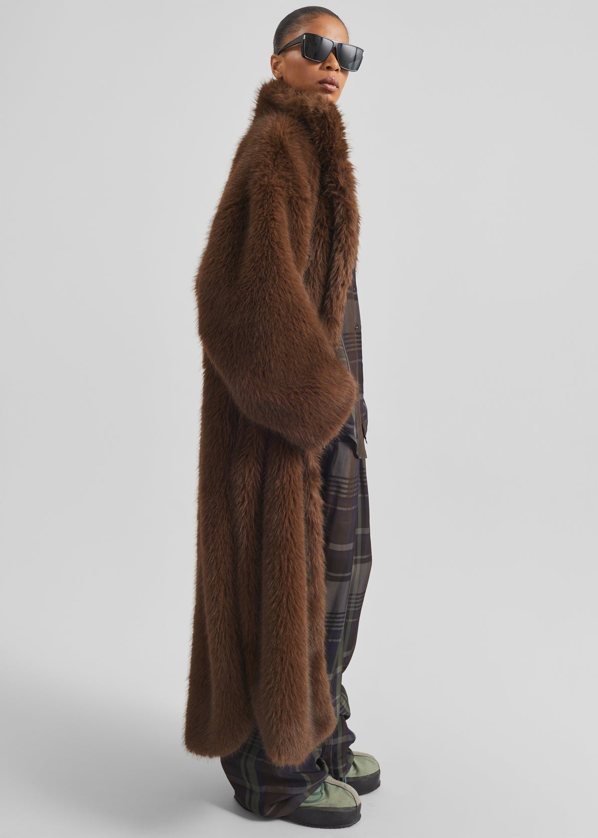 Ravello Faux Fur Robe Coat - Brown - 8
