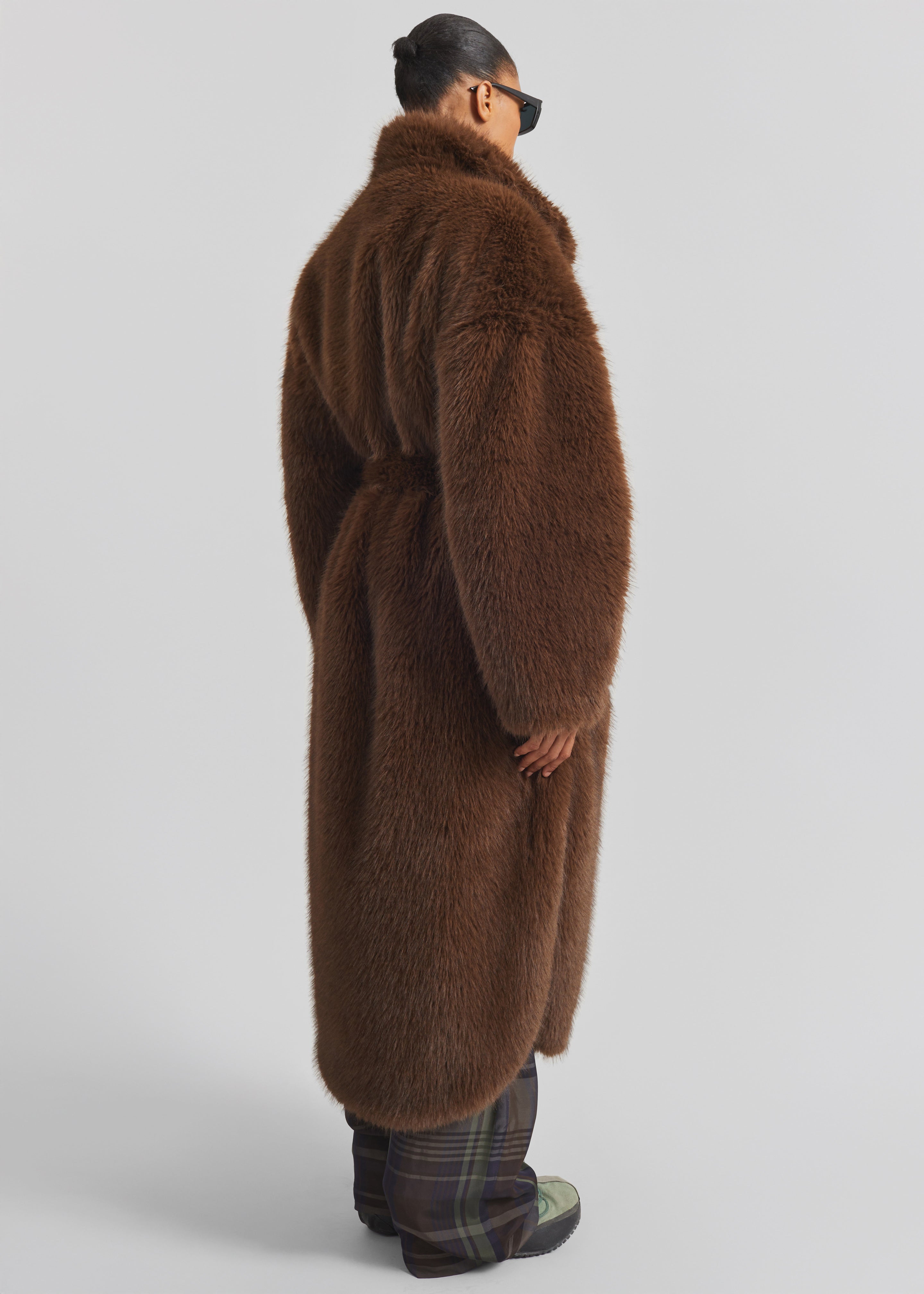 Ravello Faux Fur Robe Coat - Brown - 11
