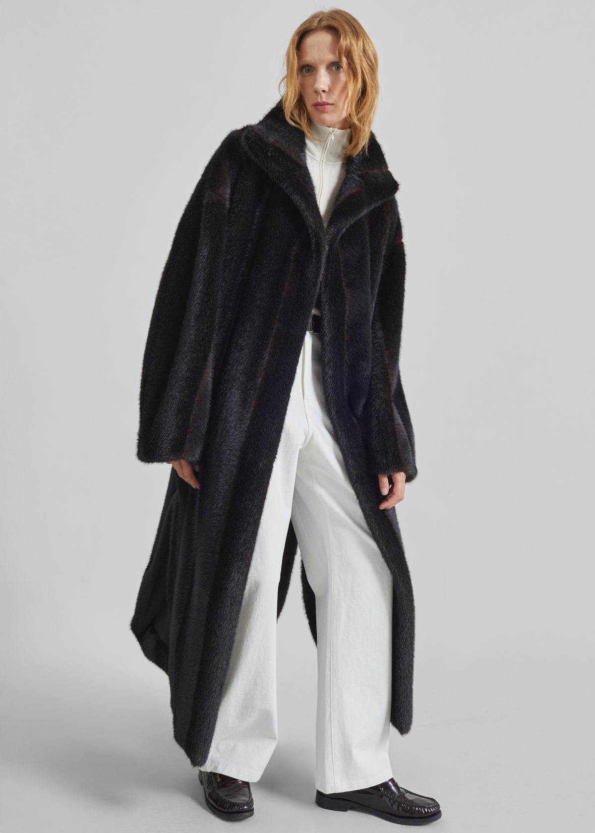 Ravello Faux Fur Robe Coat - Dark Brown