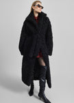 Ravello Faux Shearling Robe Coat - Black