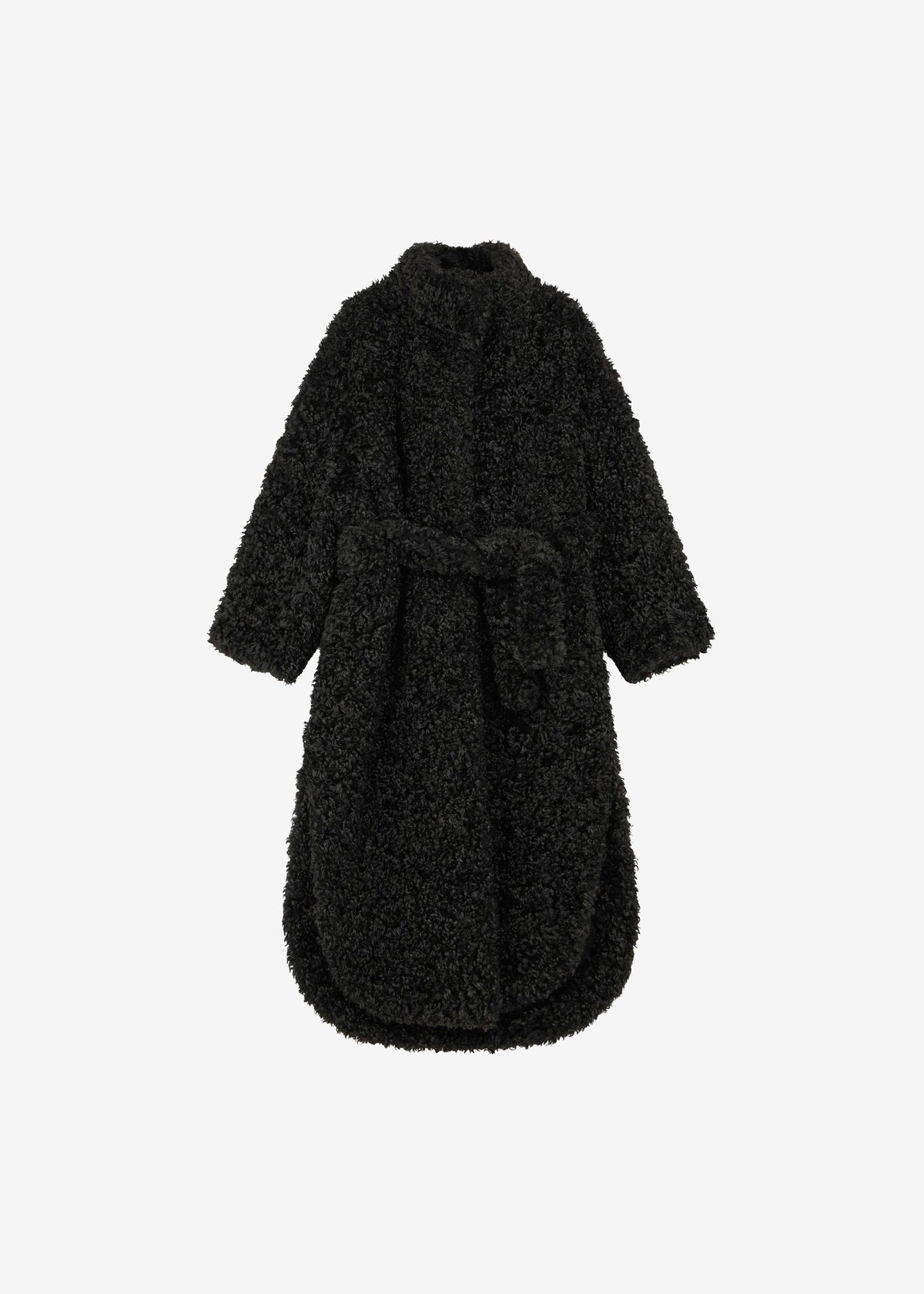 Ravello Faux Shearling Robe Coat - Black - 12