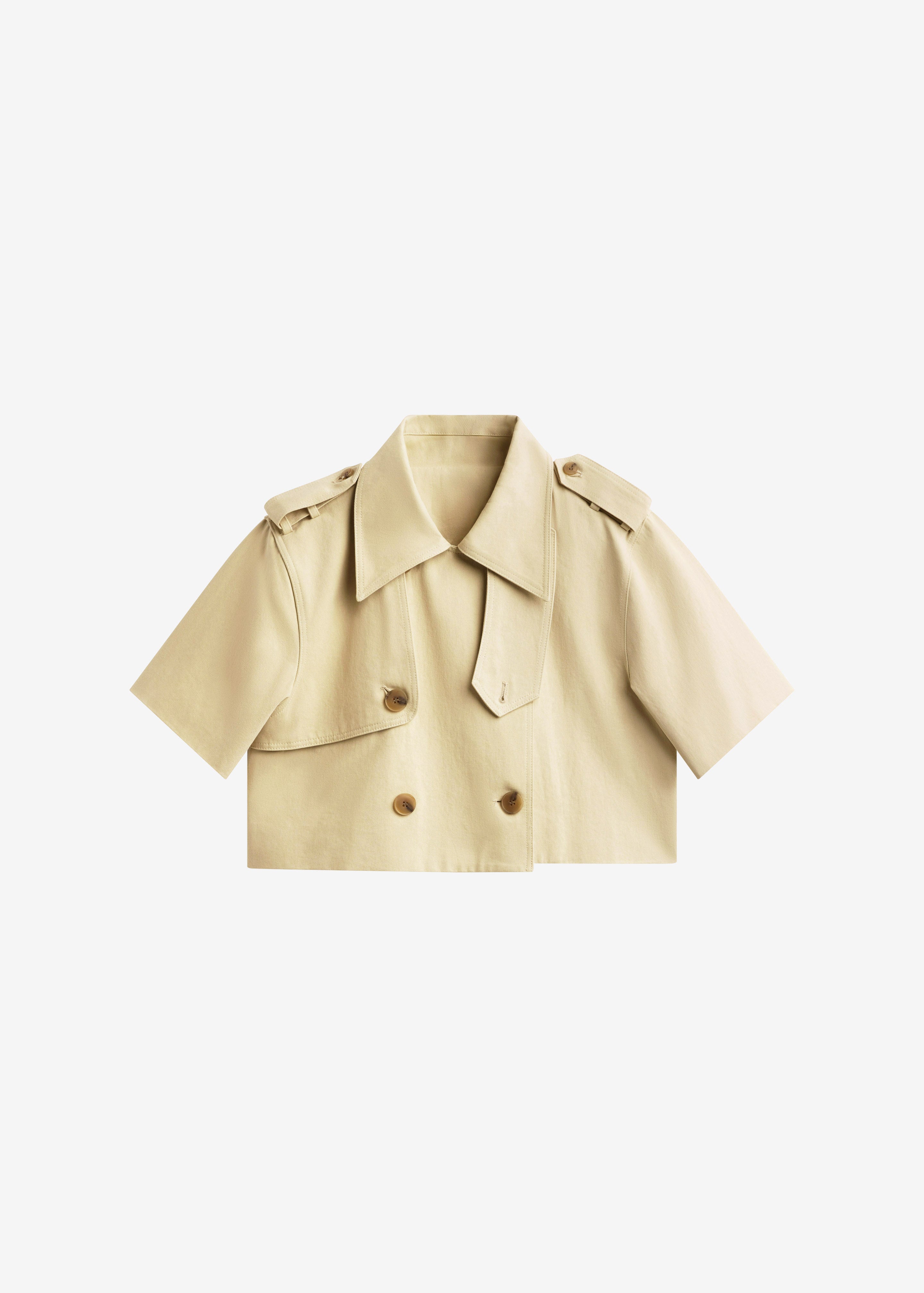 Reiti Cropped Trench Top - Beige - 6