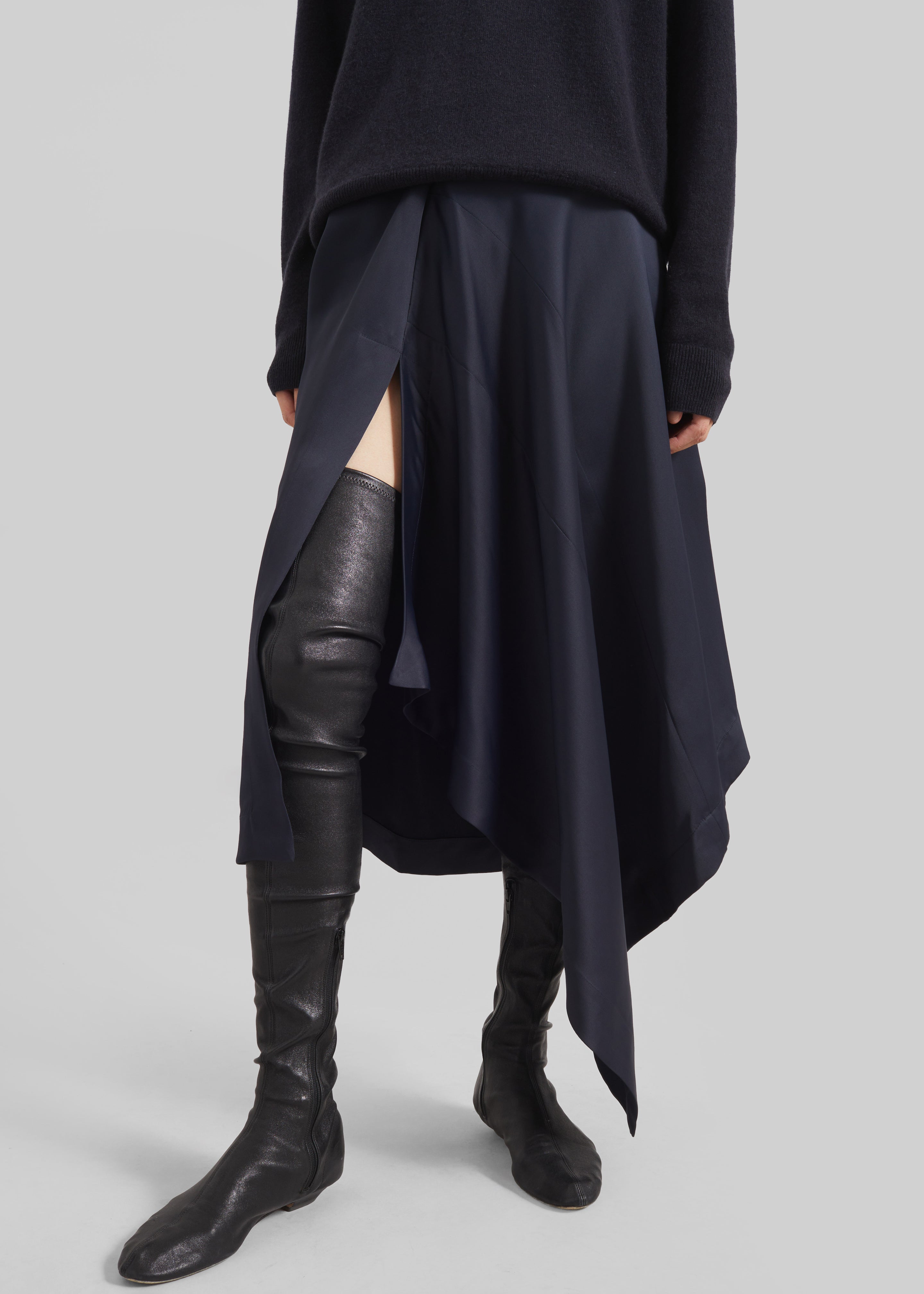 Remain Draped Skirt - Blue Graphite - 2