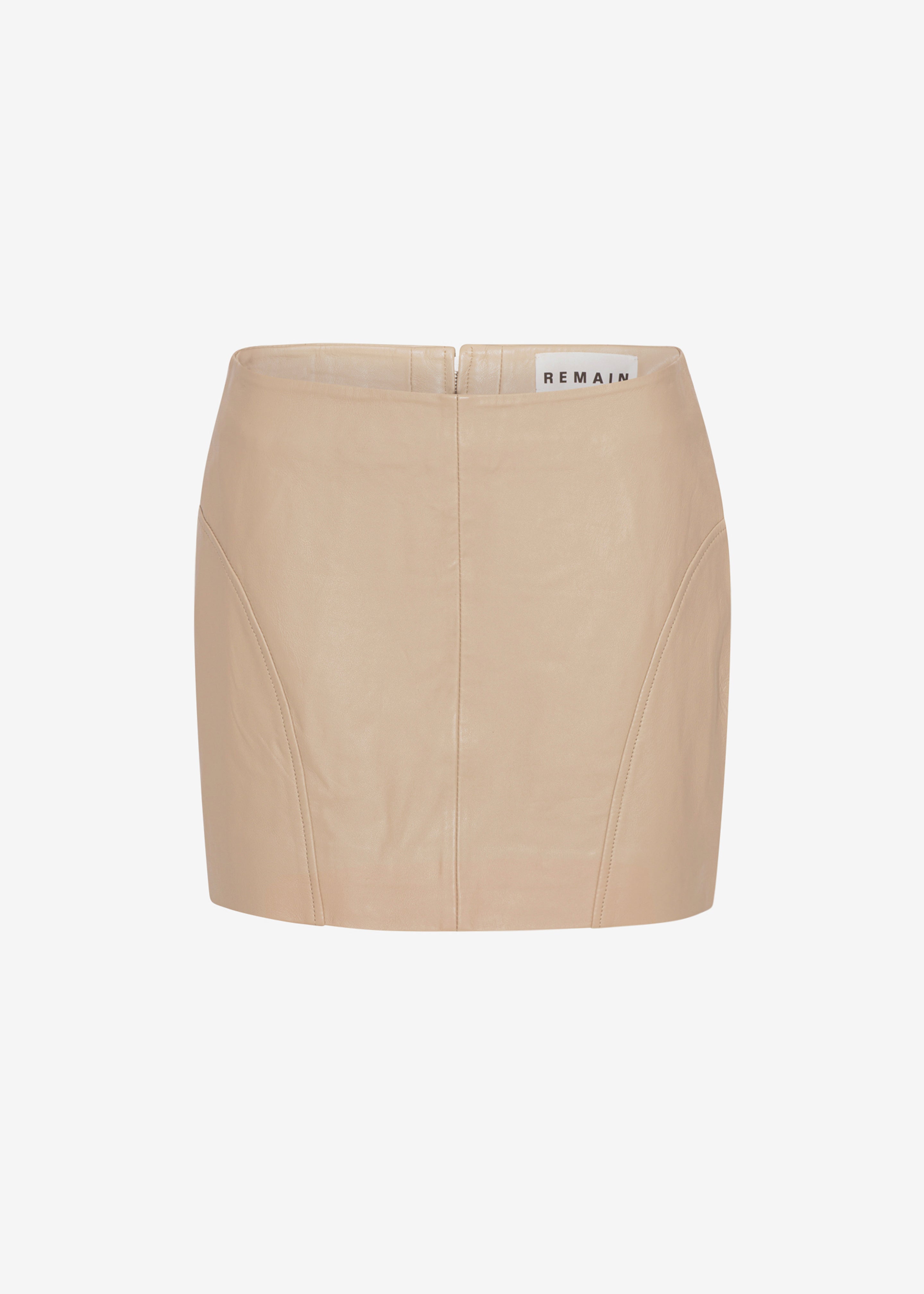 REMAIN Leather Mini Skirt - Incense Beige - 5