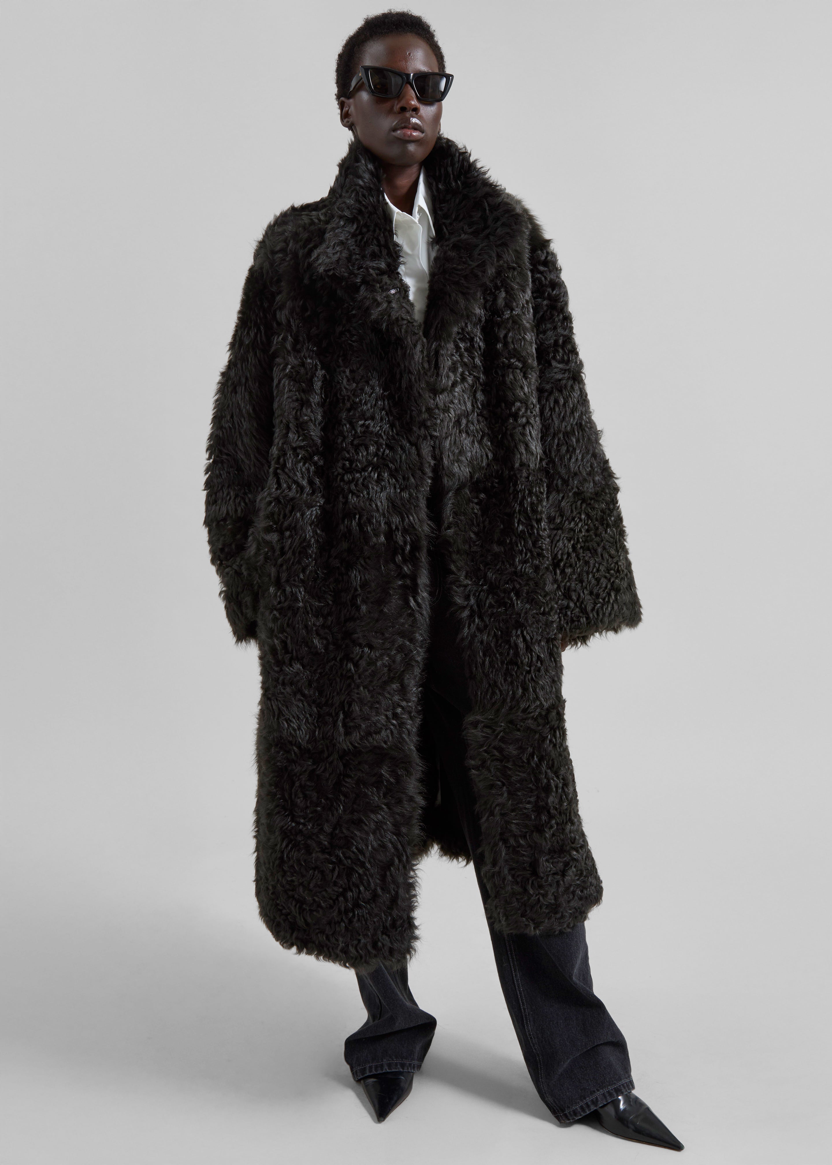 【her lip to】Fleur Shearling Boa Coat Herlipto Fleur Shearling Boa Coat ecru S Size | eBay