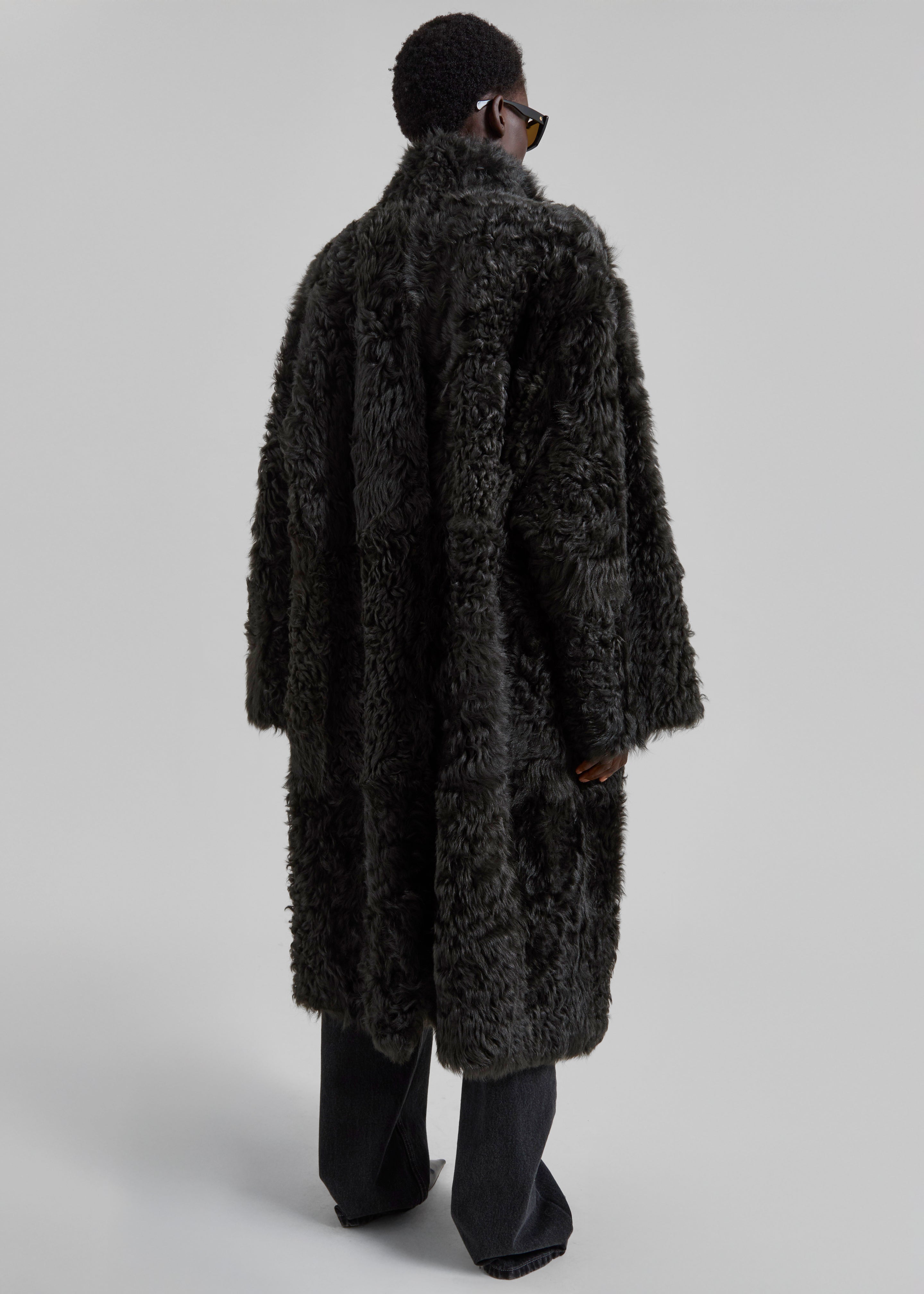 Remain Reversible Long Hair Shearling Coat - Tap Shoe Black – The