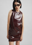 Remain Mini Leather Dress - Zinfandel