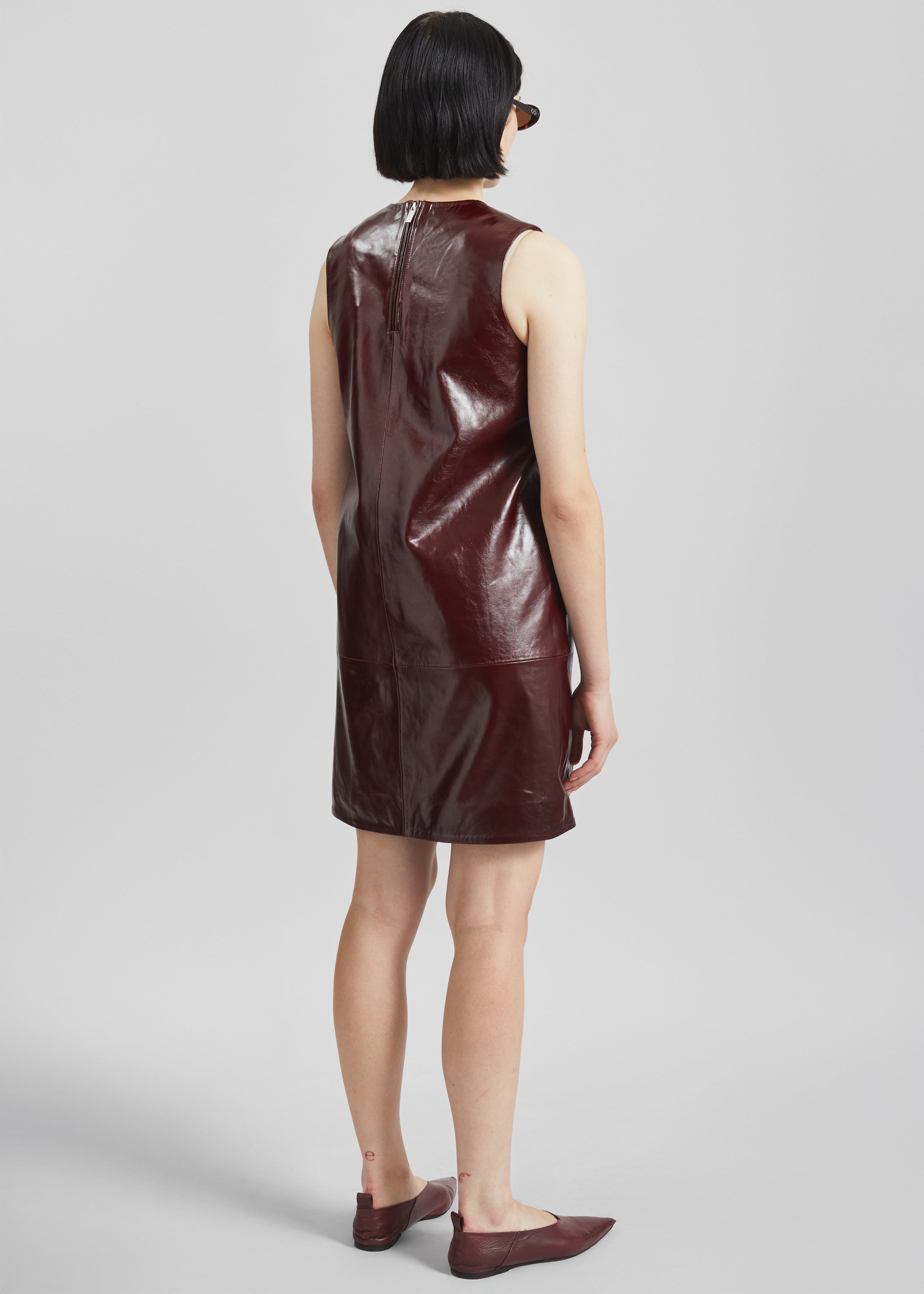 Remain Mini Leather Dress - Zinfandel - 5