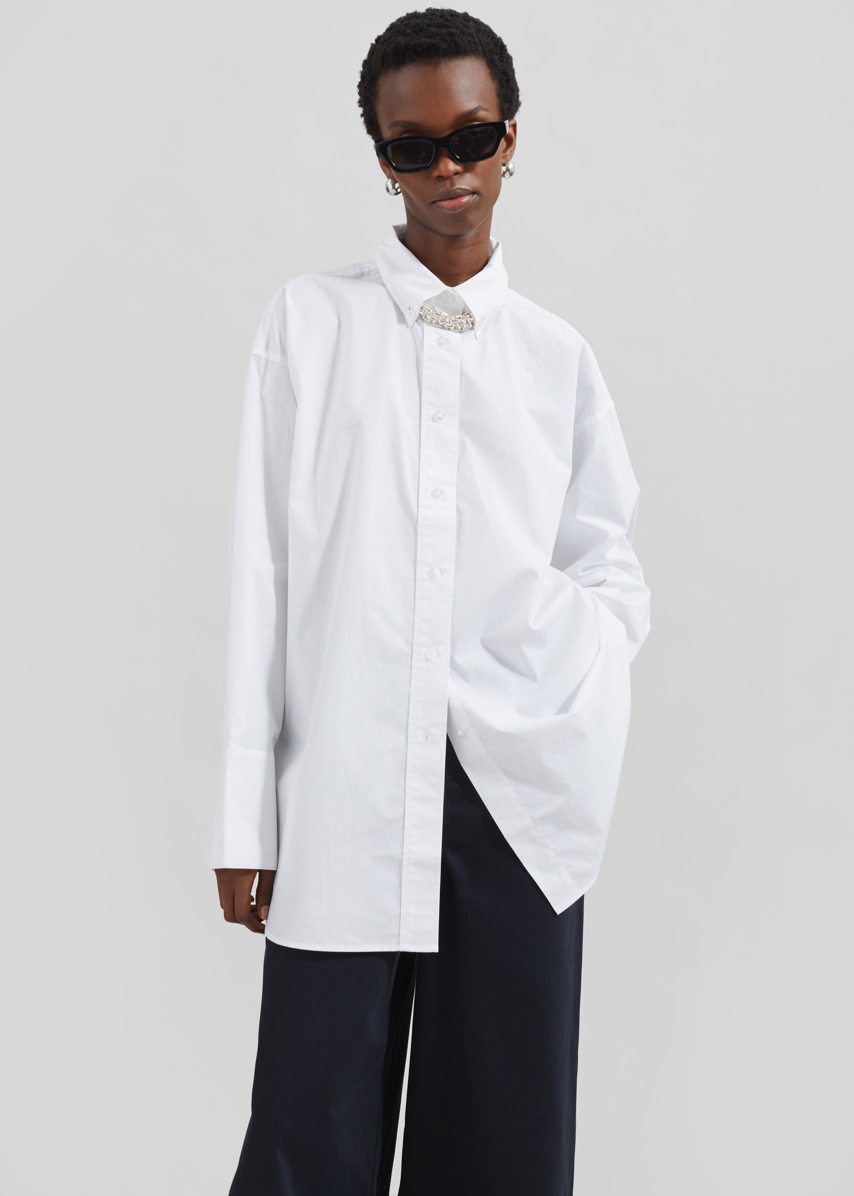 Remain Oversized Shirt - Bright White - 1