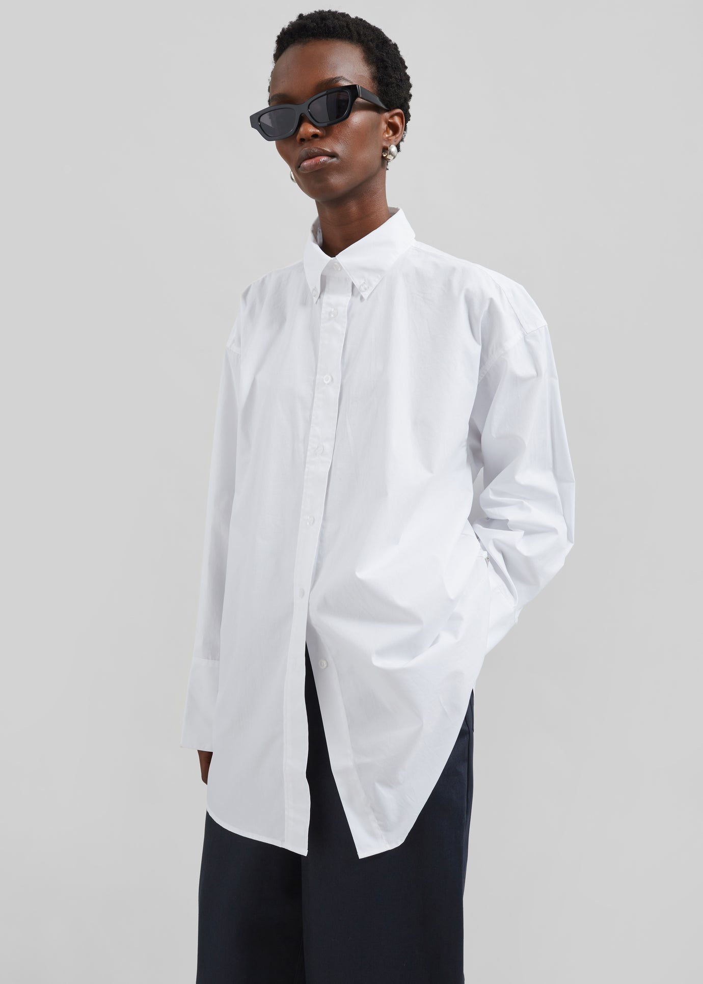 Remain Oversized Shirt - Bright White - 1