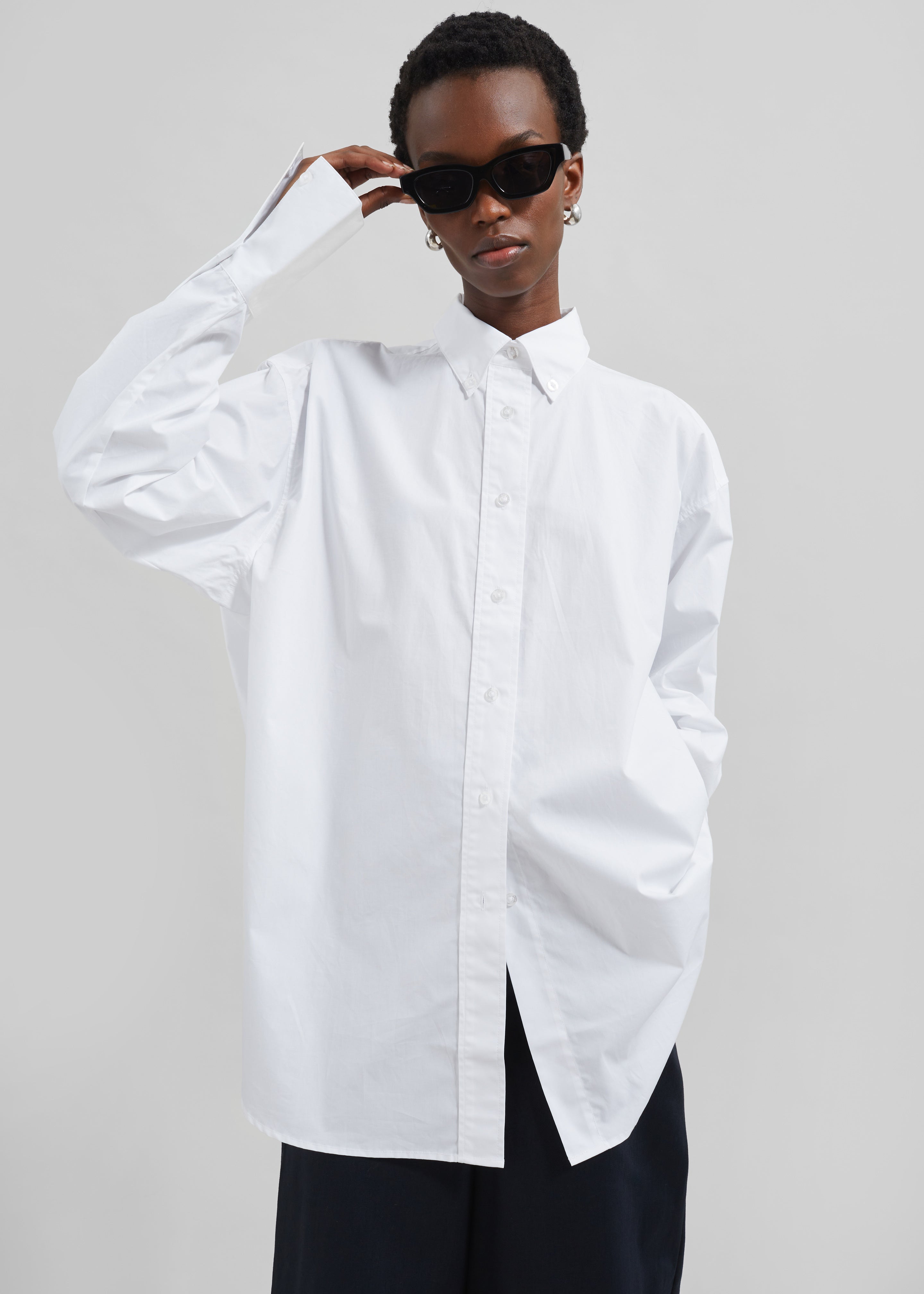 Remain Oversized Shirt - Bright White - 4