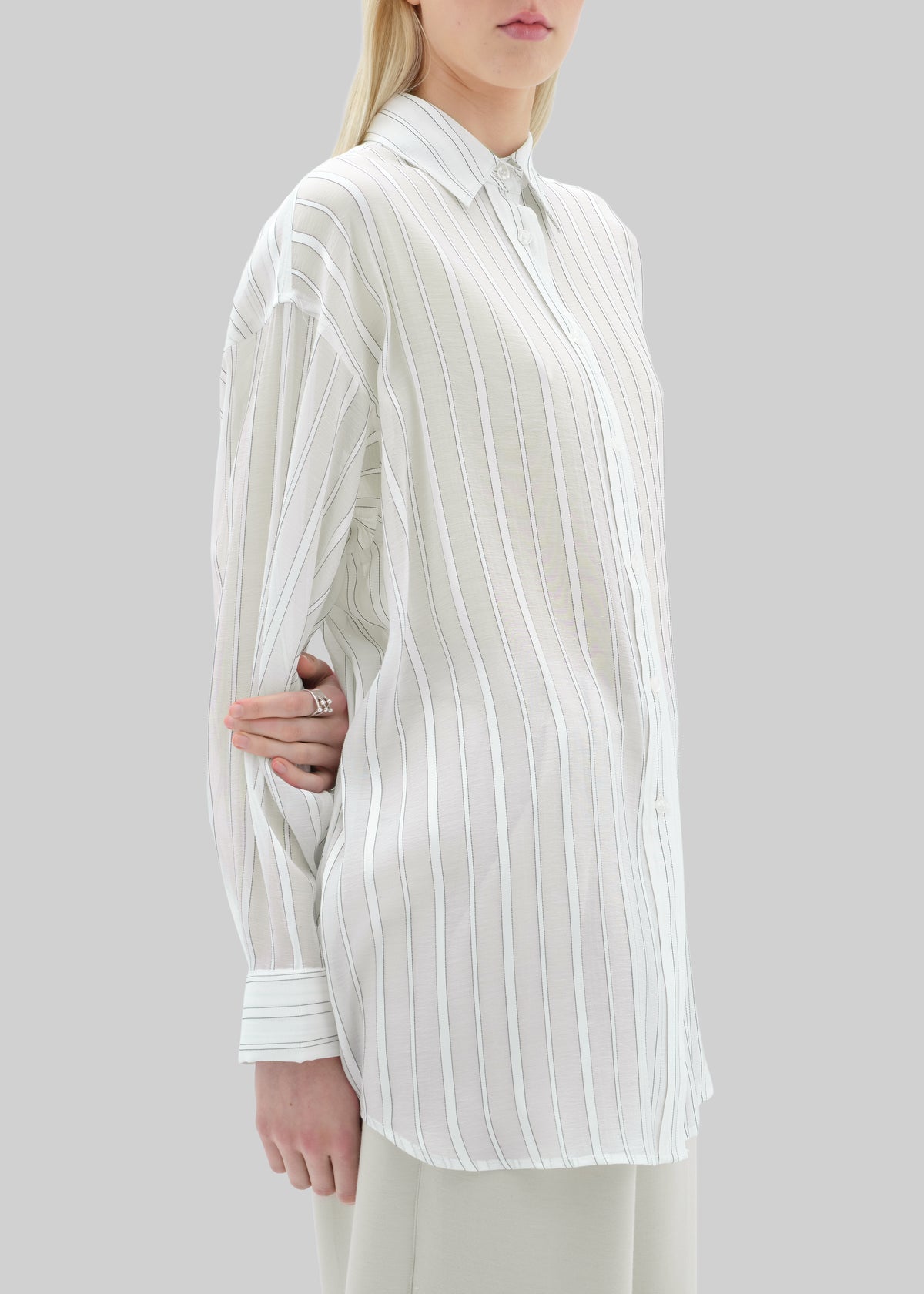 Remain Oversize Shirt - Cloud Dancer Comb - 1