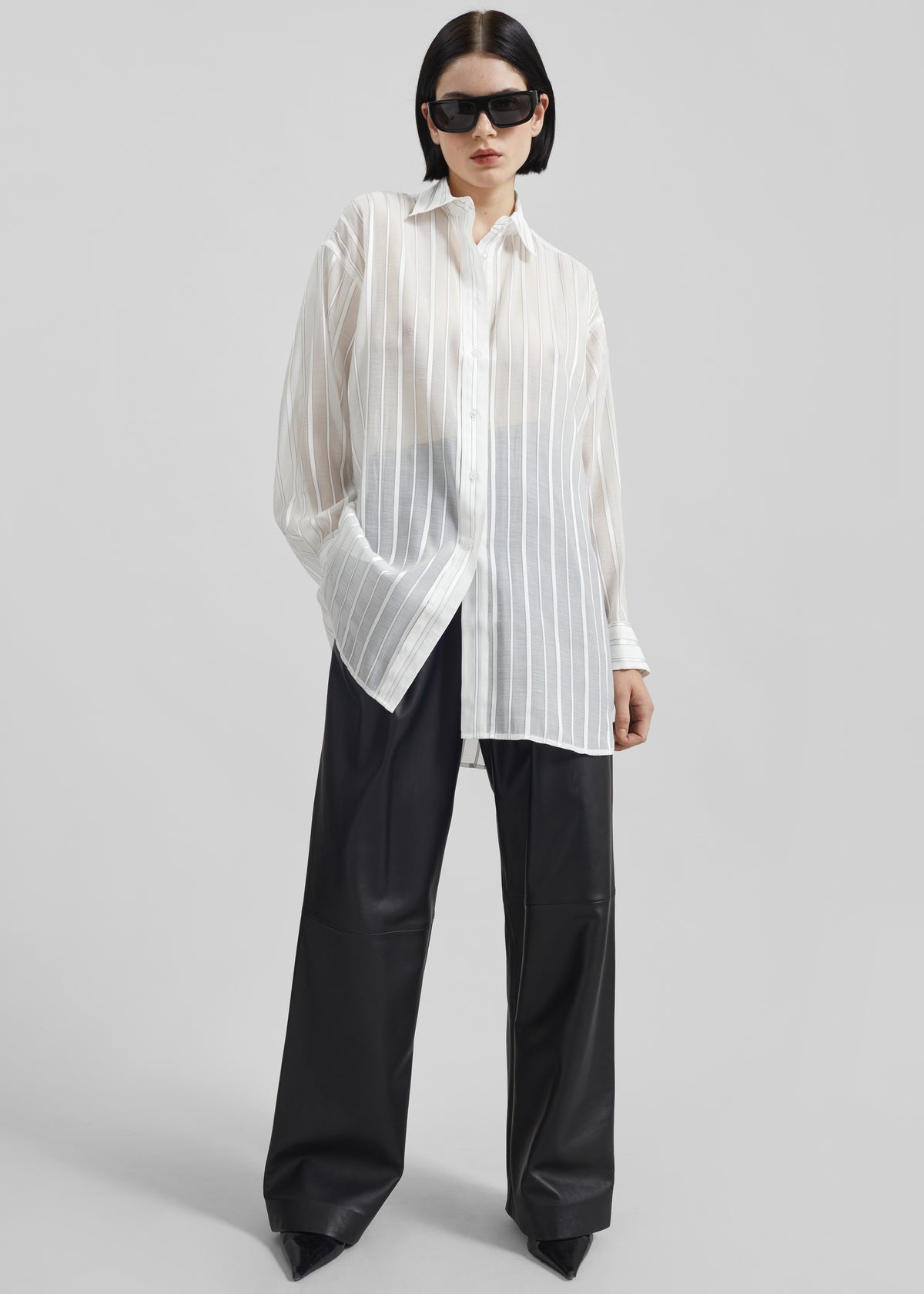Remain Oversize Shirt - Cloud Dancer Comb - 4