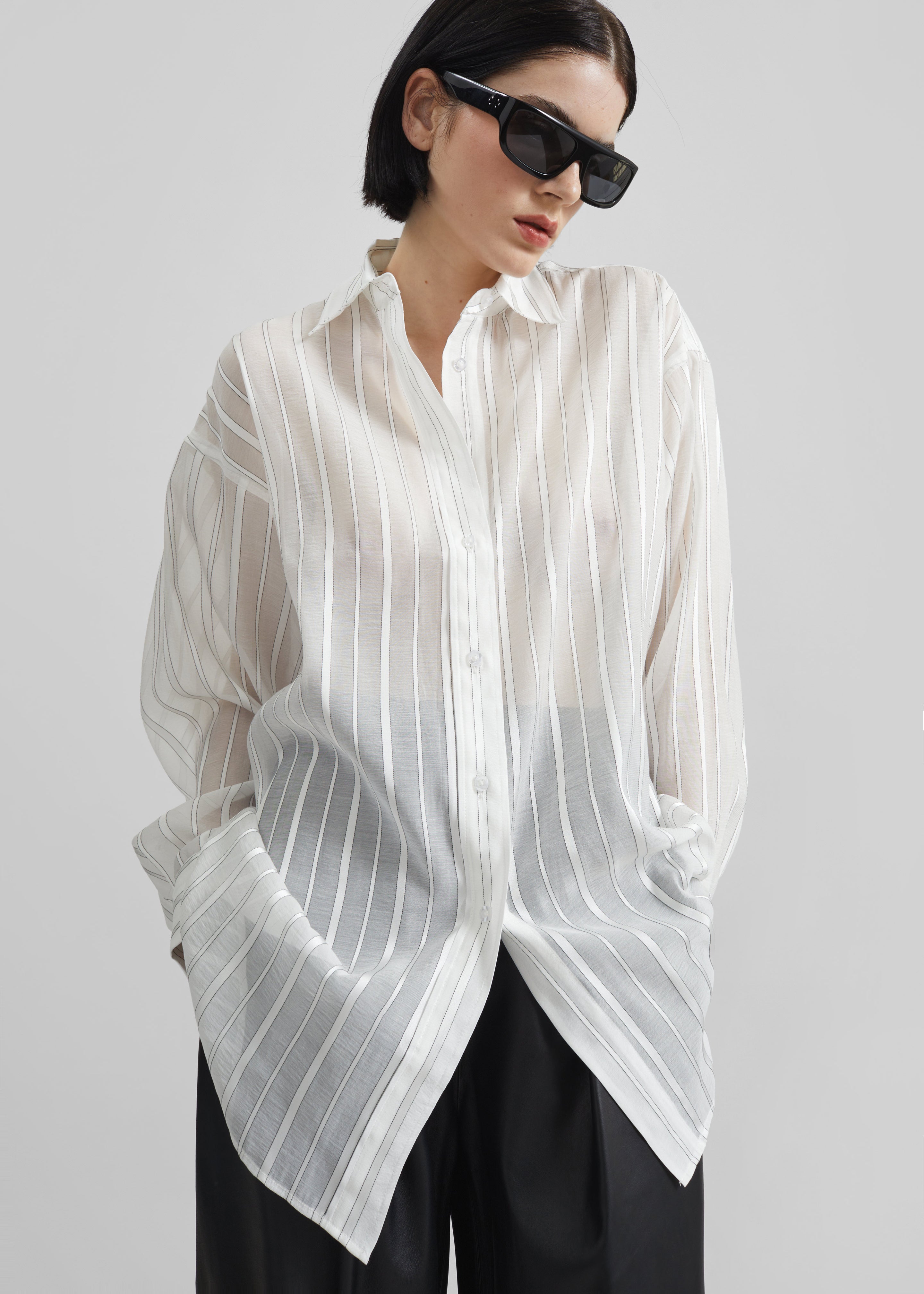 Remain Oversize Shirt - Cloud Dancer Comb - 2