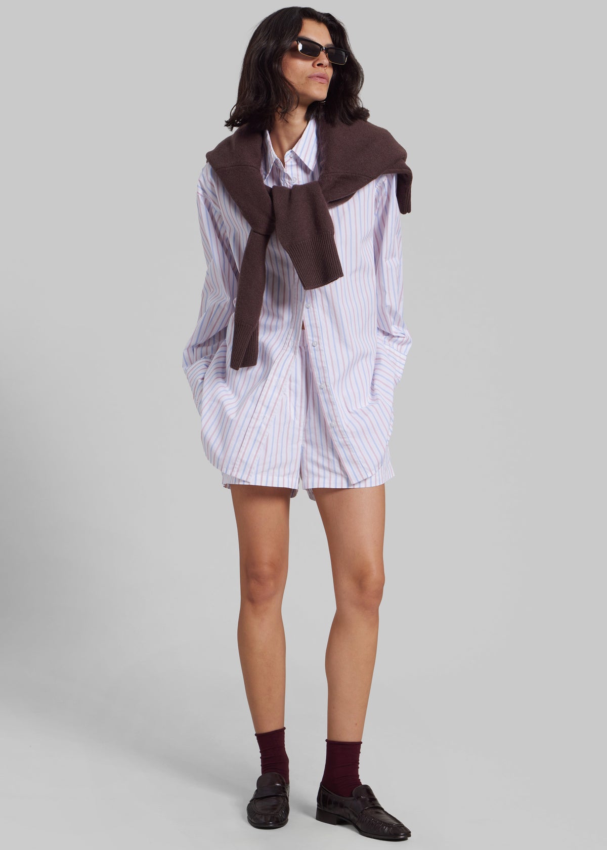 Remain Oversized Striped Shirt - Cloud Dancer Comb - 4