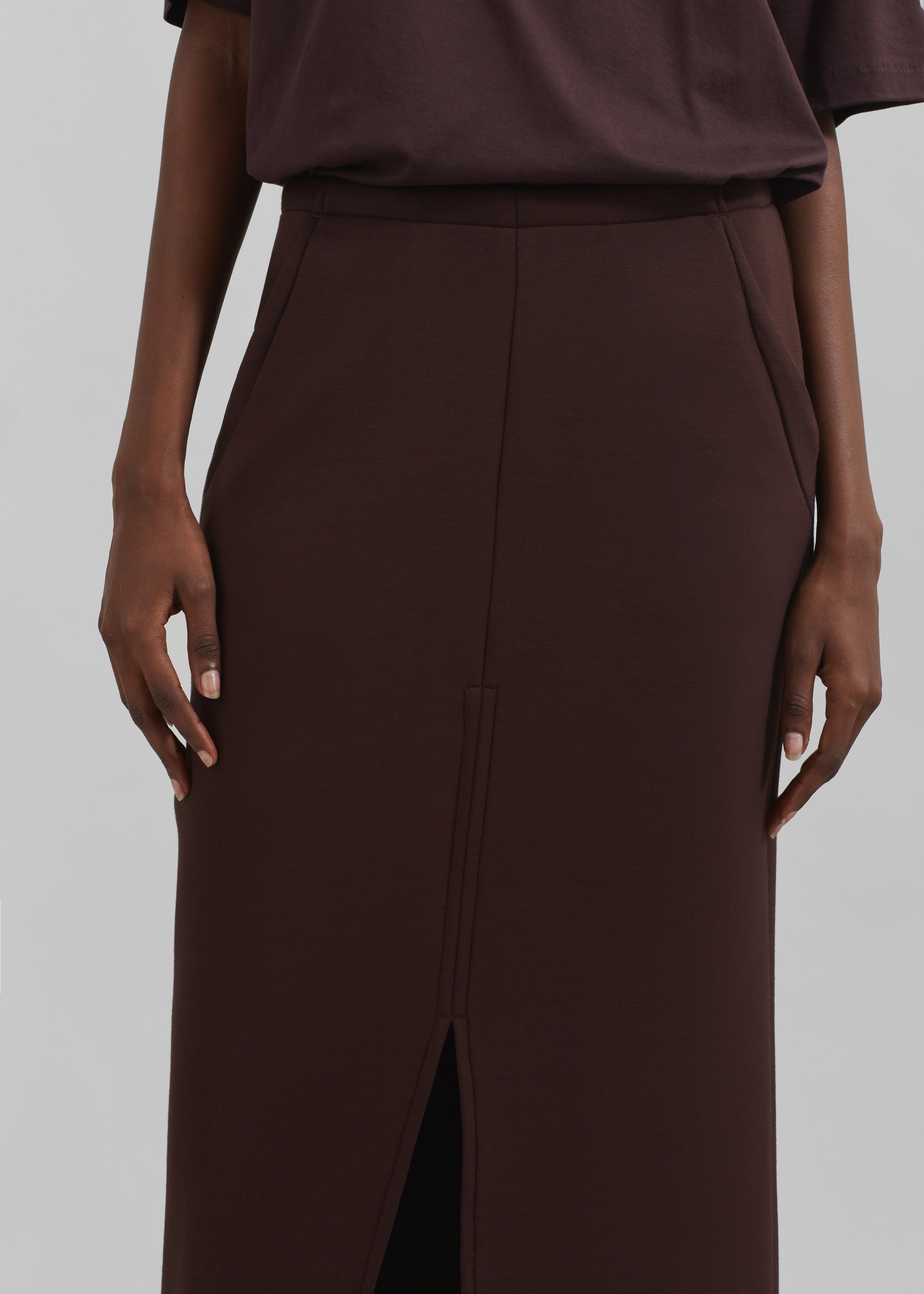 Remain Soft Pencil Skirt - Chocolate Plum - 4