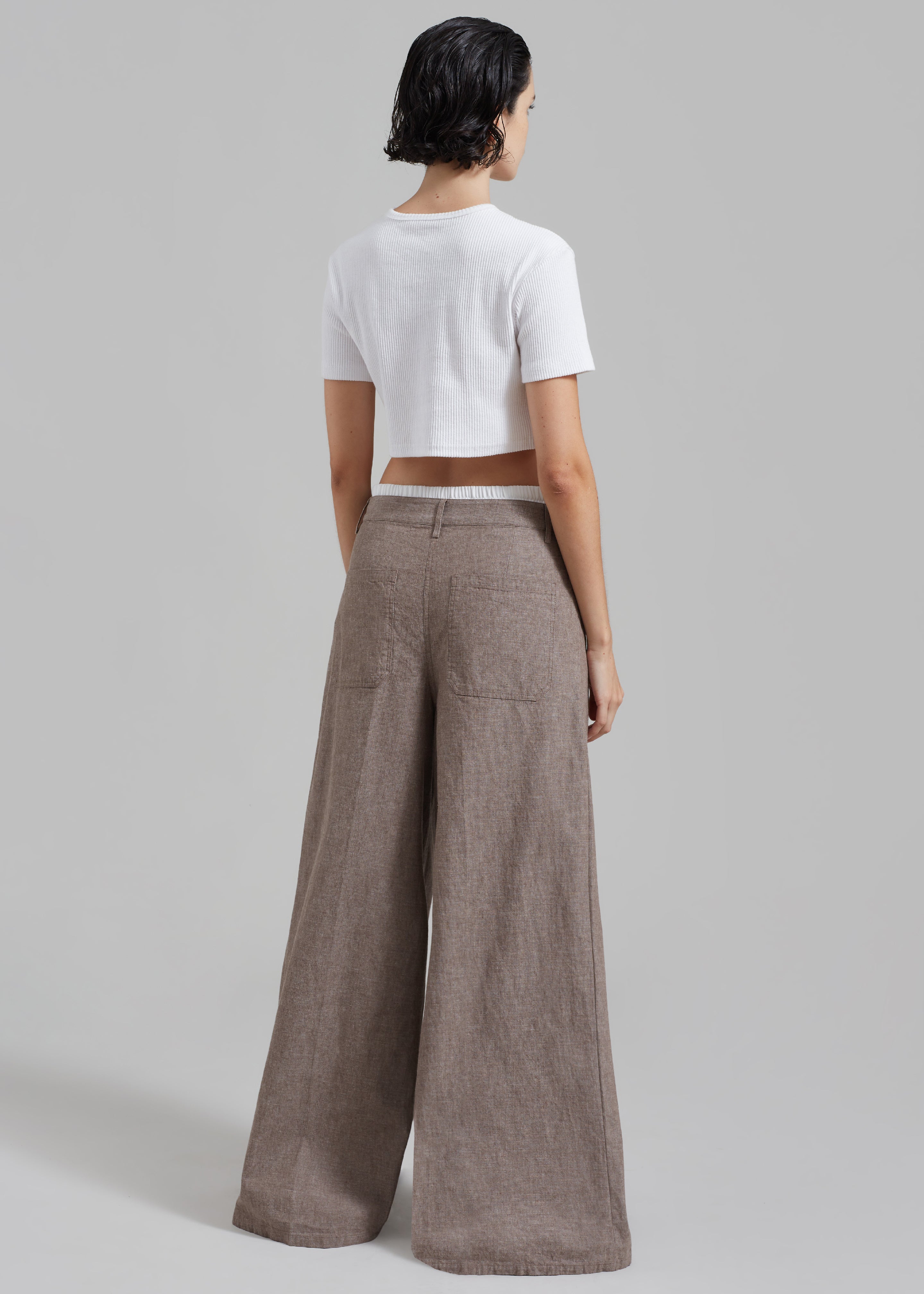 REMAIN Textured Wide Pants - Deep Taupe - 6
