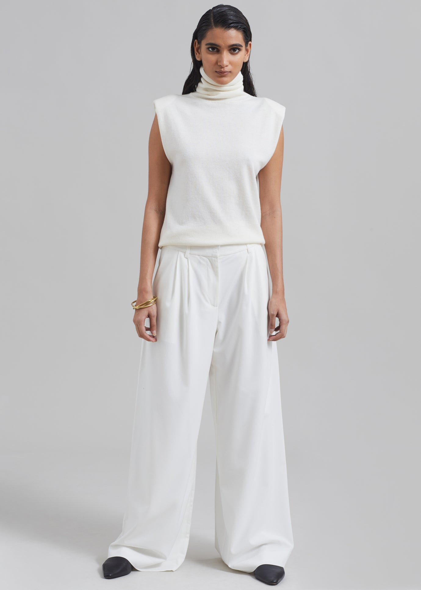 Remain Wide Pants with Pleats - Egret