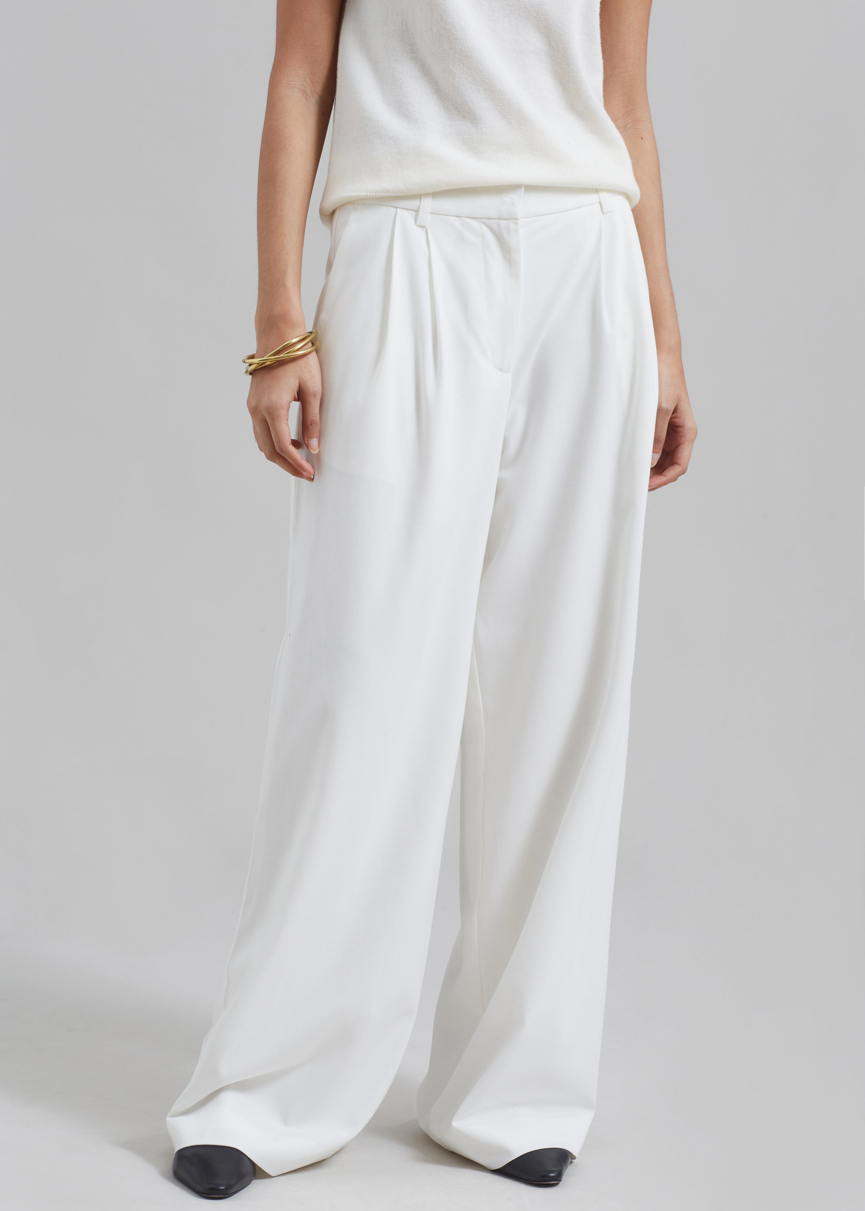 Remain Wide Pants with Pleats - Egret