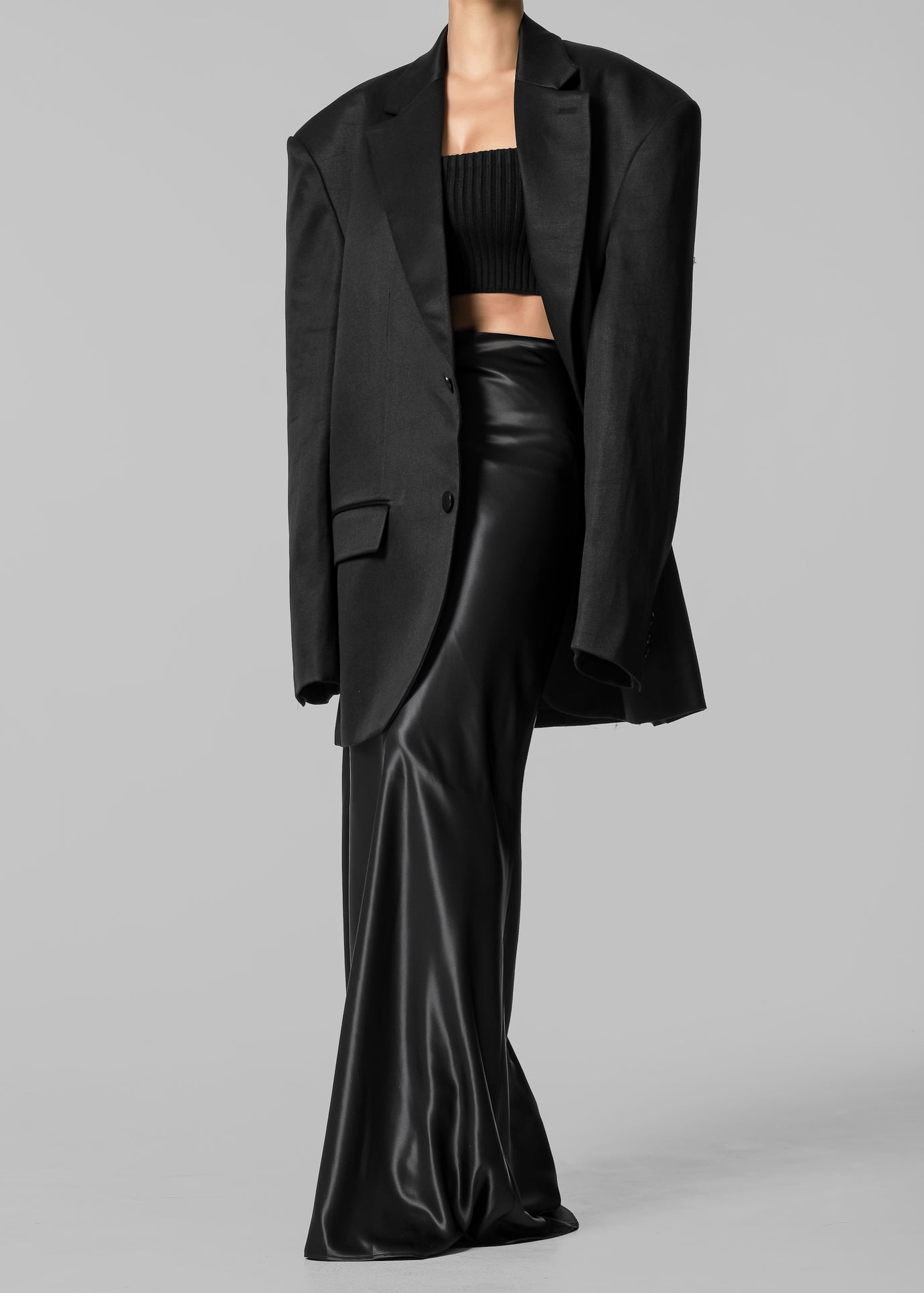 Renesmee Satin Skirt - Black - 1
