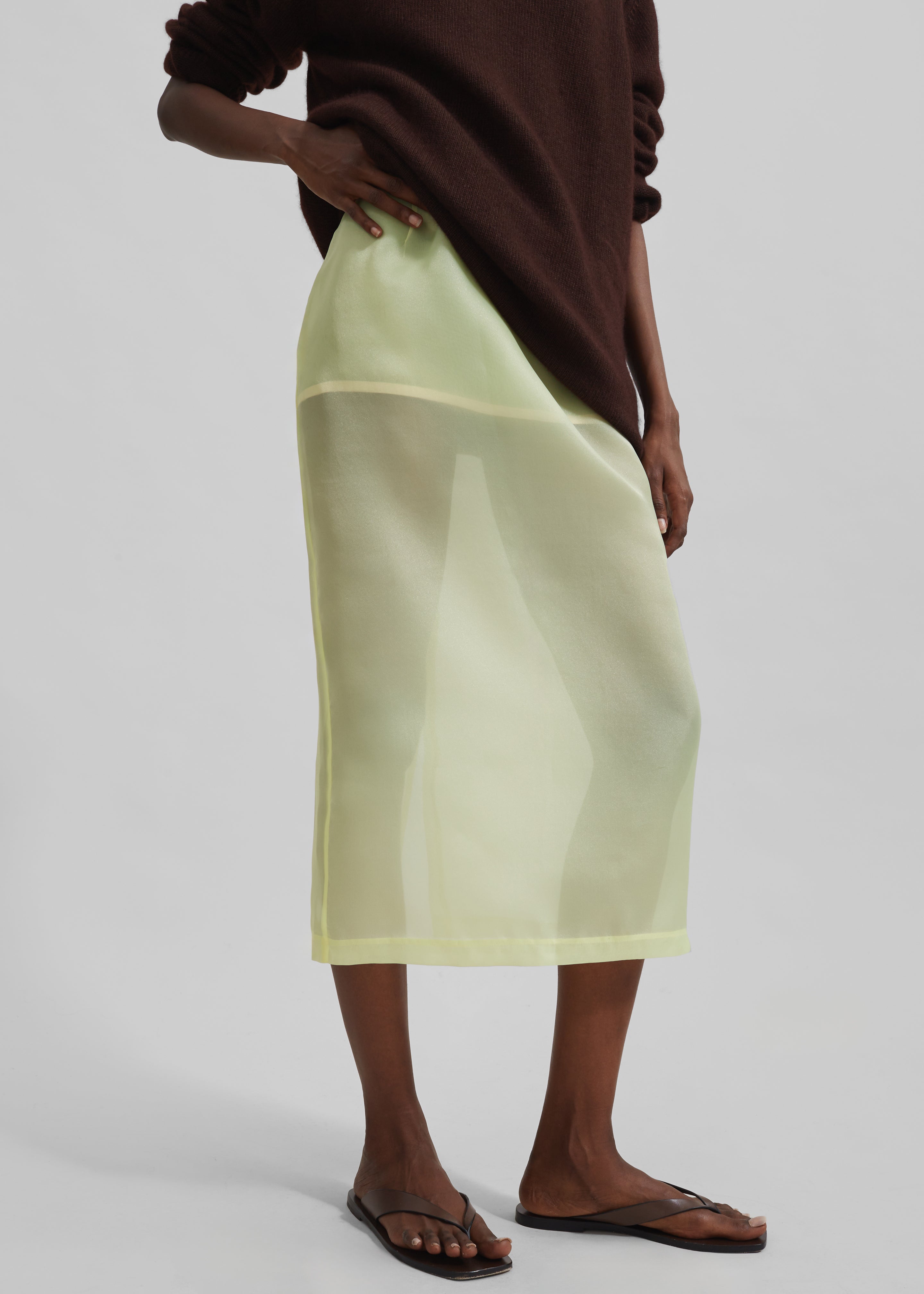 Renna Organza Midi Skirt - Yellow - 5